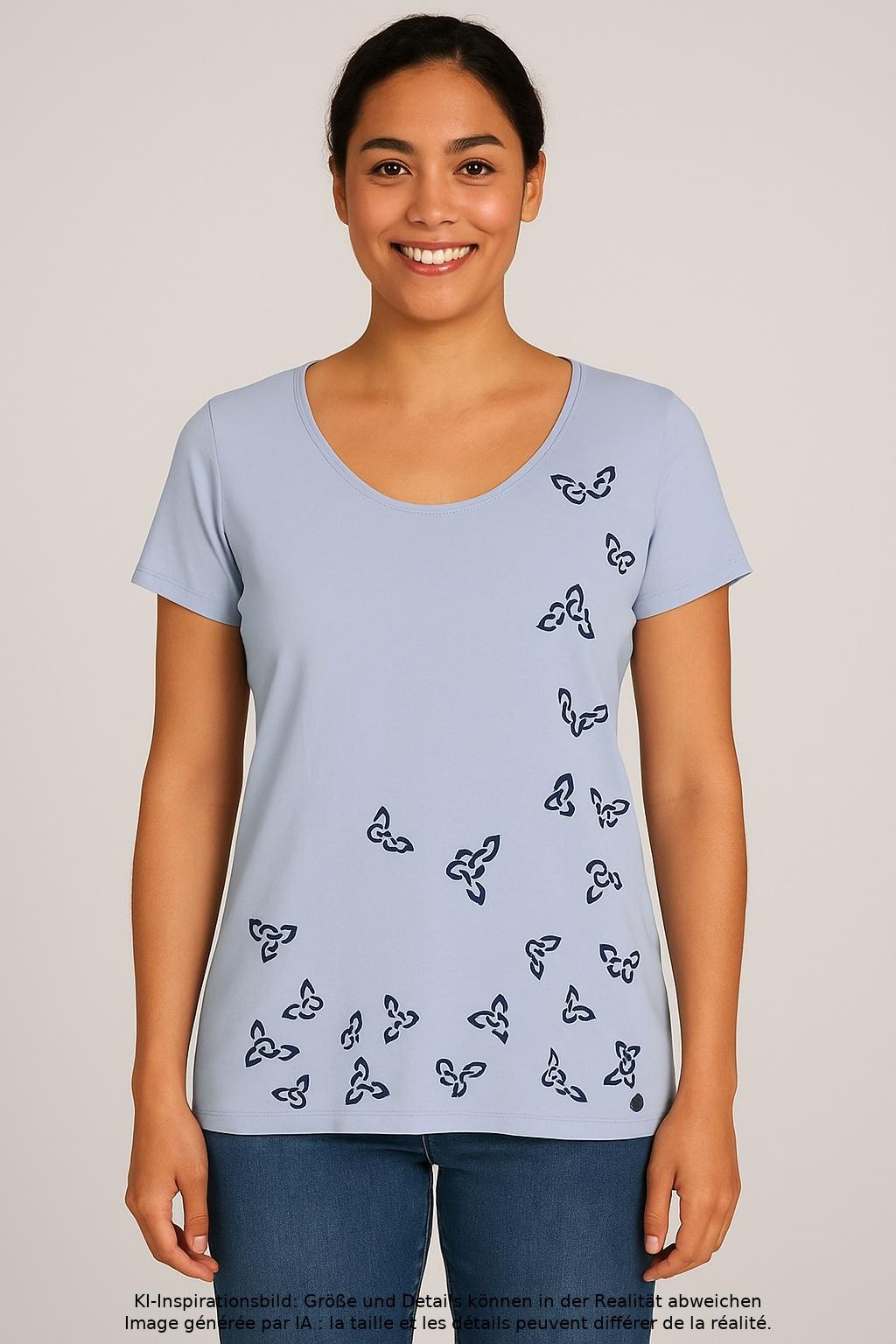 

edc by Esprit Damen T-Shirt, hellblau, Gr. 38