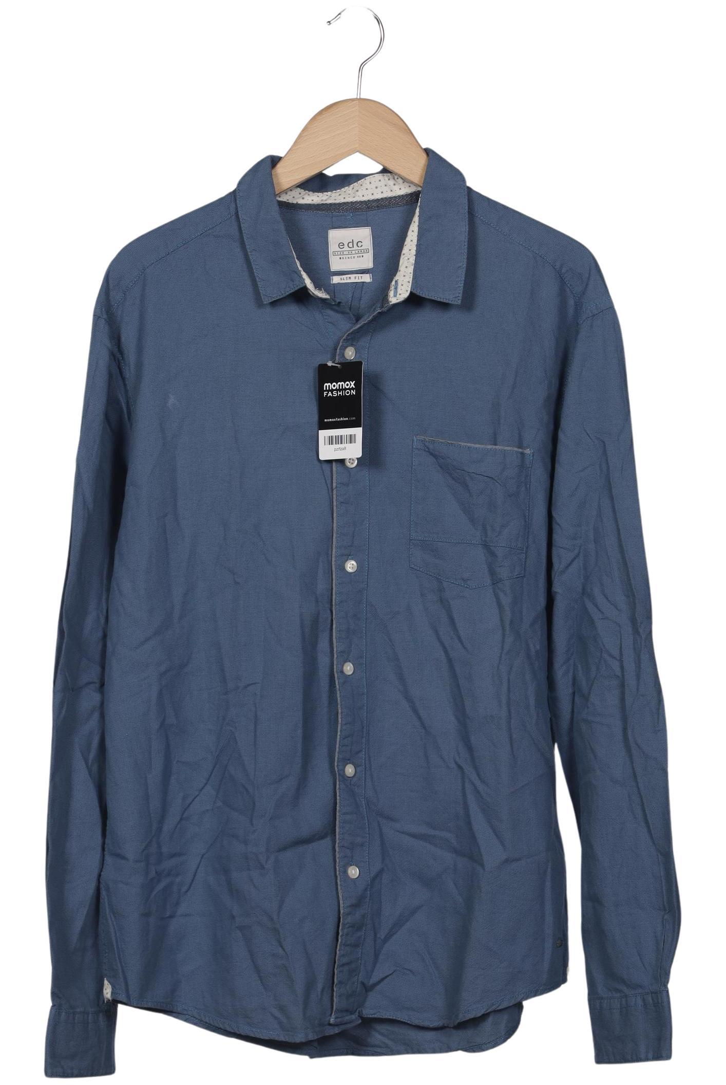 

edc by Esprit Herren Hemd, blau, Gr. 56