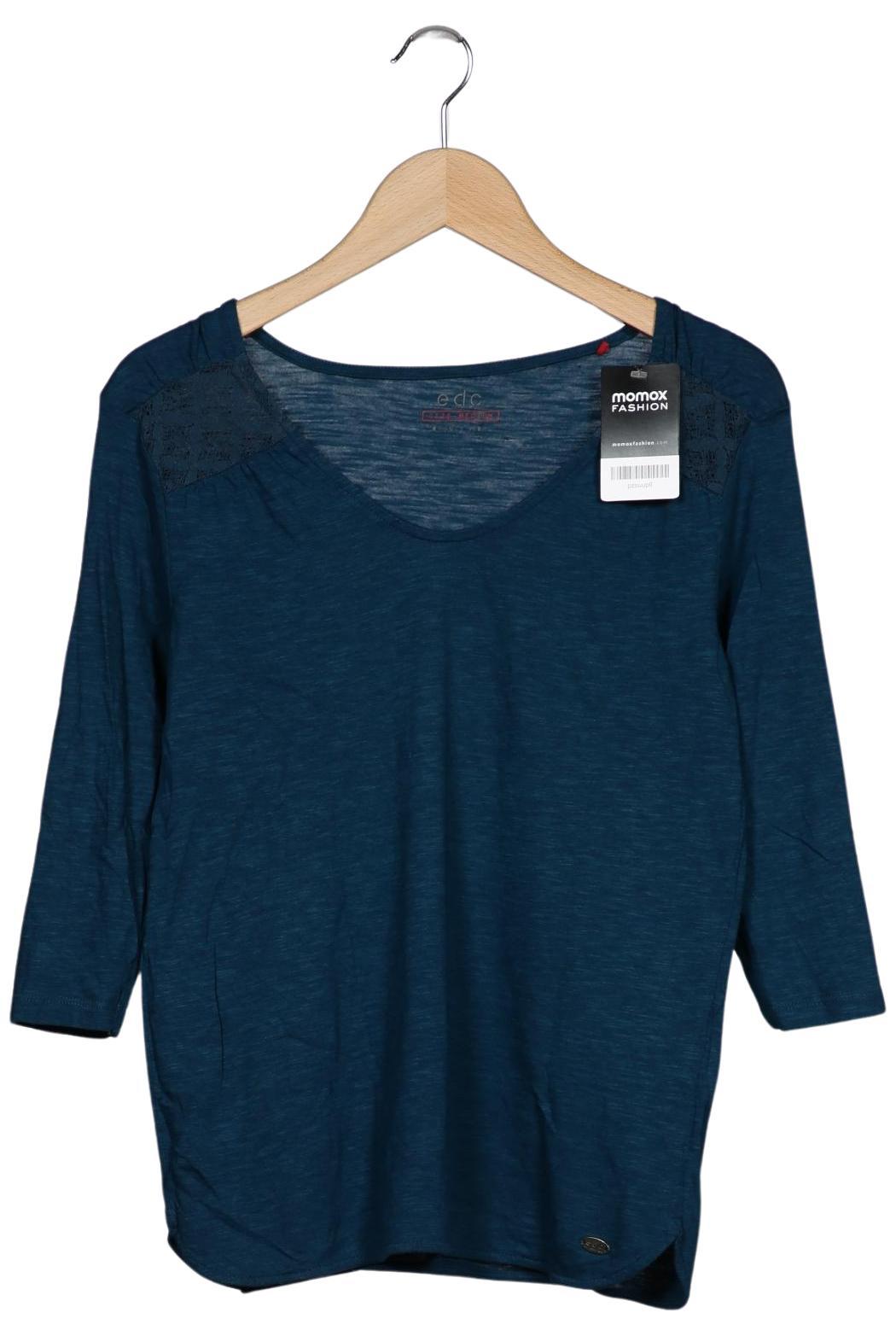 

edc by Esprit Damen Langarmshirt, marineblau, Gr. 38