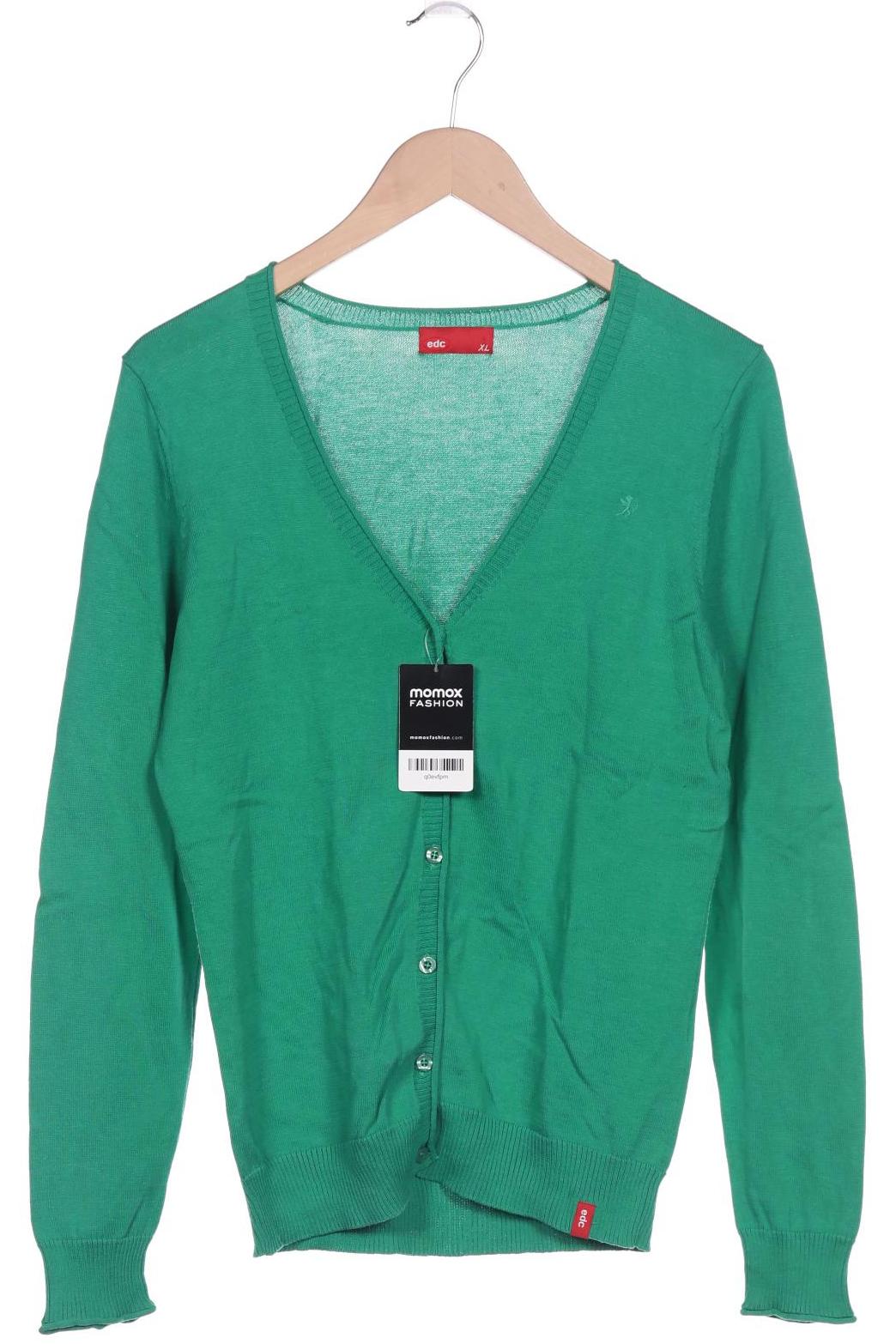 

edc by Esprit Damen Strickjacke, grün, Gr. 44