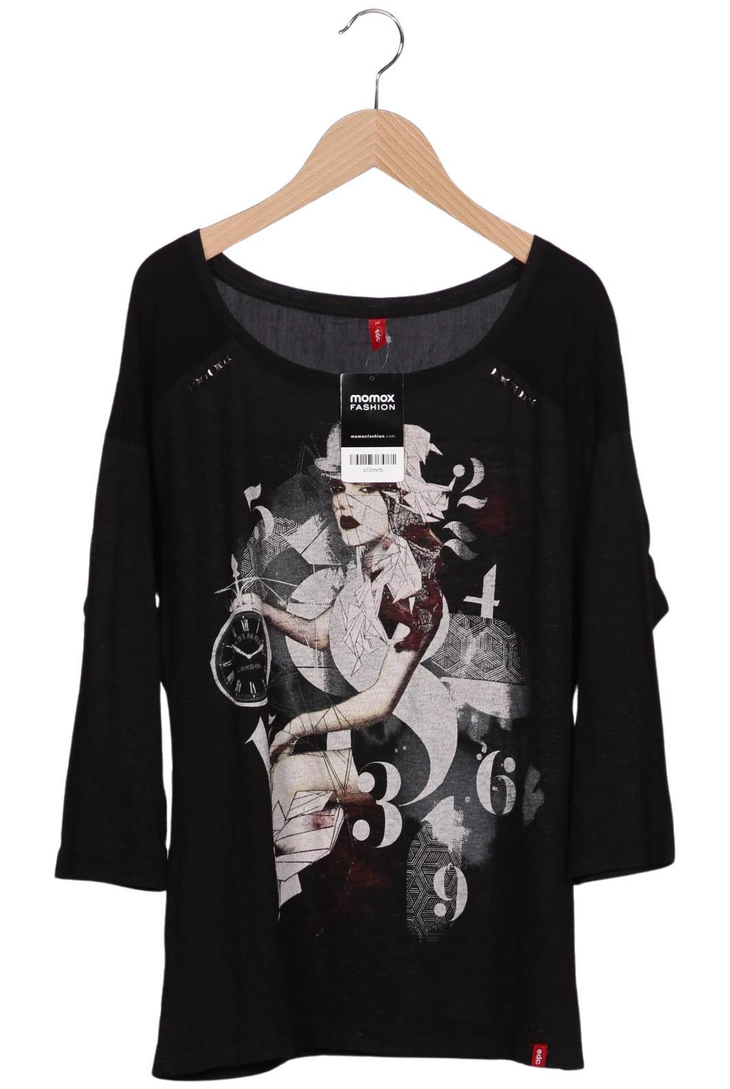 

edc by Esprit Damen Langarmshirt, schwarz, Gr. 38