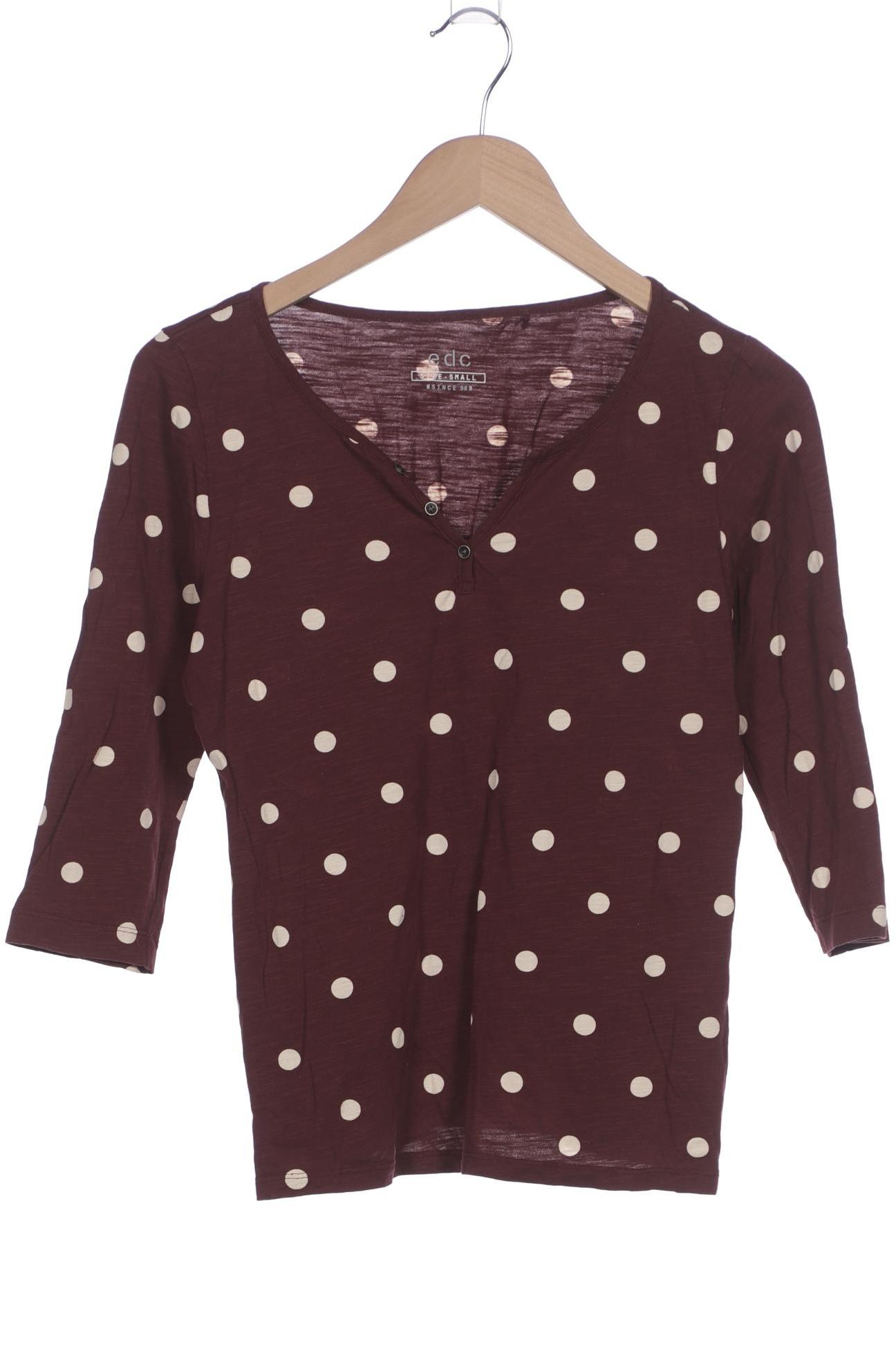 

edc by Esprit Damen Langarmshirt, bordeaux, Gr. 36