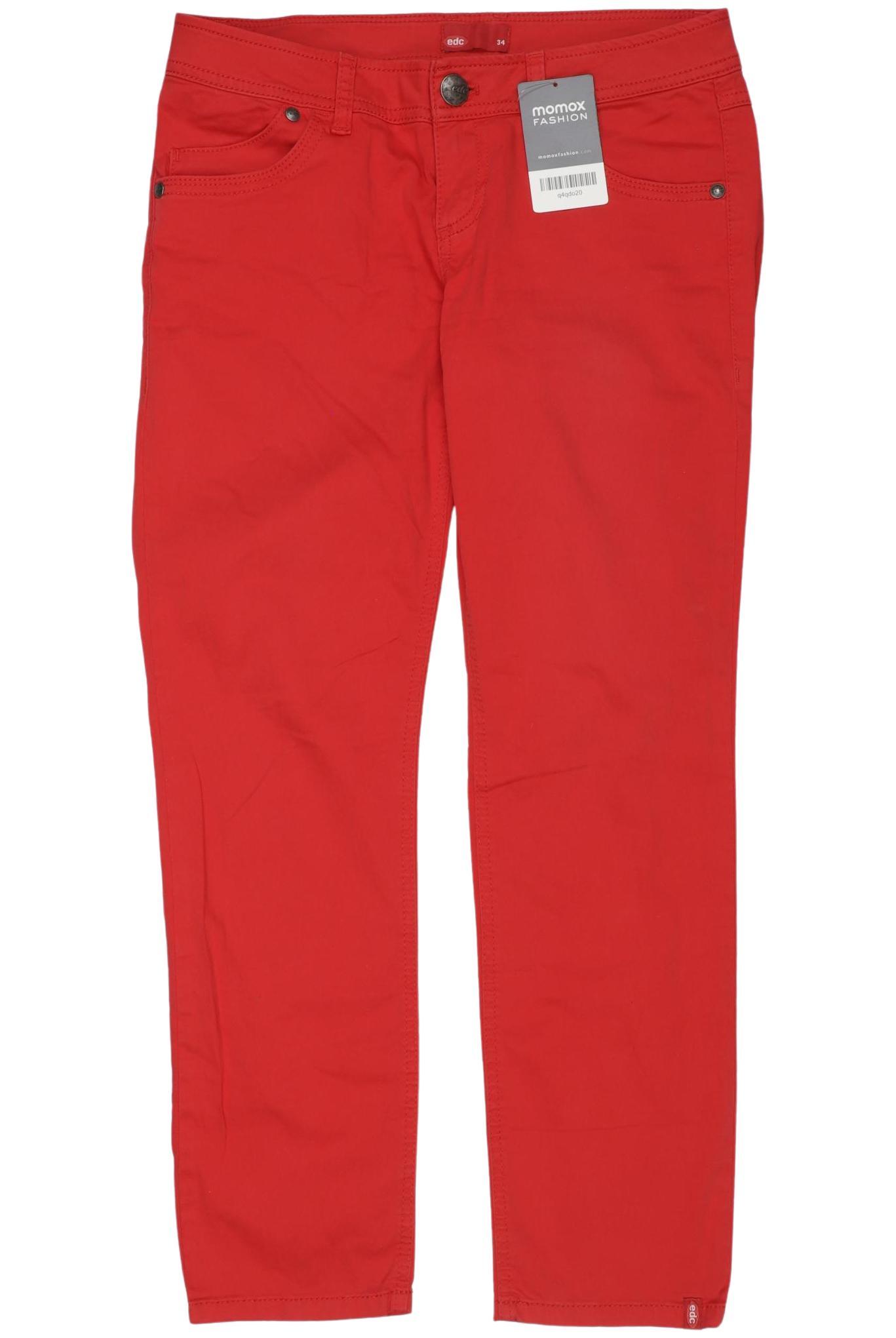 

edc by Esprit Damen Stoffhose, rot, Gr. 34