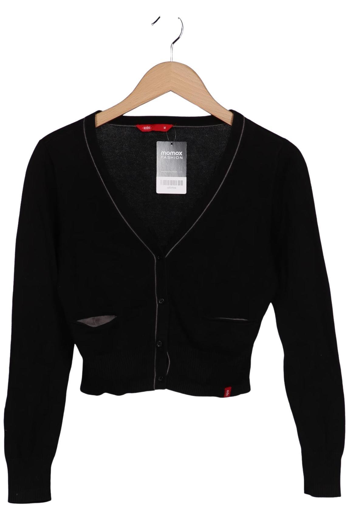 

edc by Esprit Damen Strickjacke, schwarz, Gr. 38