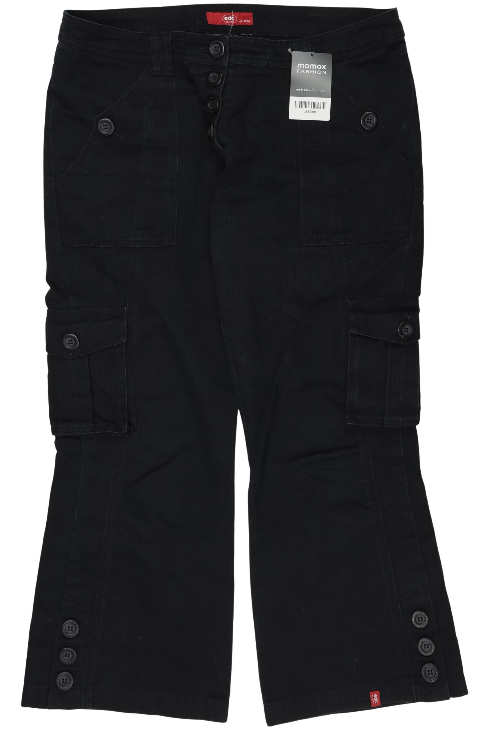 

edc by Esprit Damen Stoffhose, schwarz, Gr. 35
