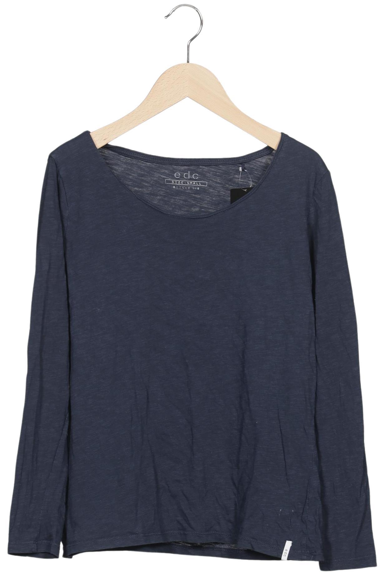

edc by Esprit Damen Langarmshirt, marineblau, Gr. 36