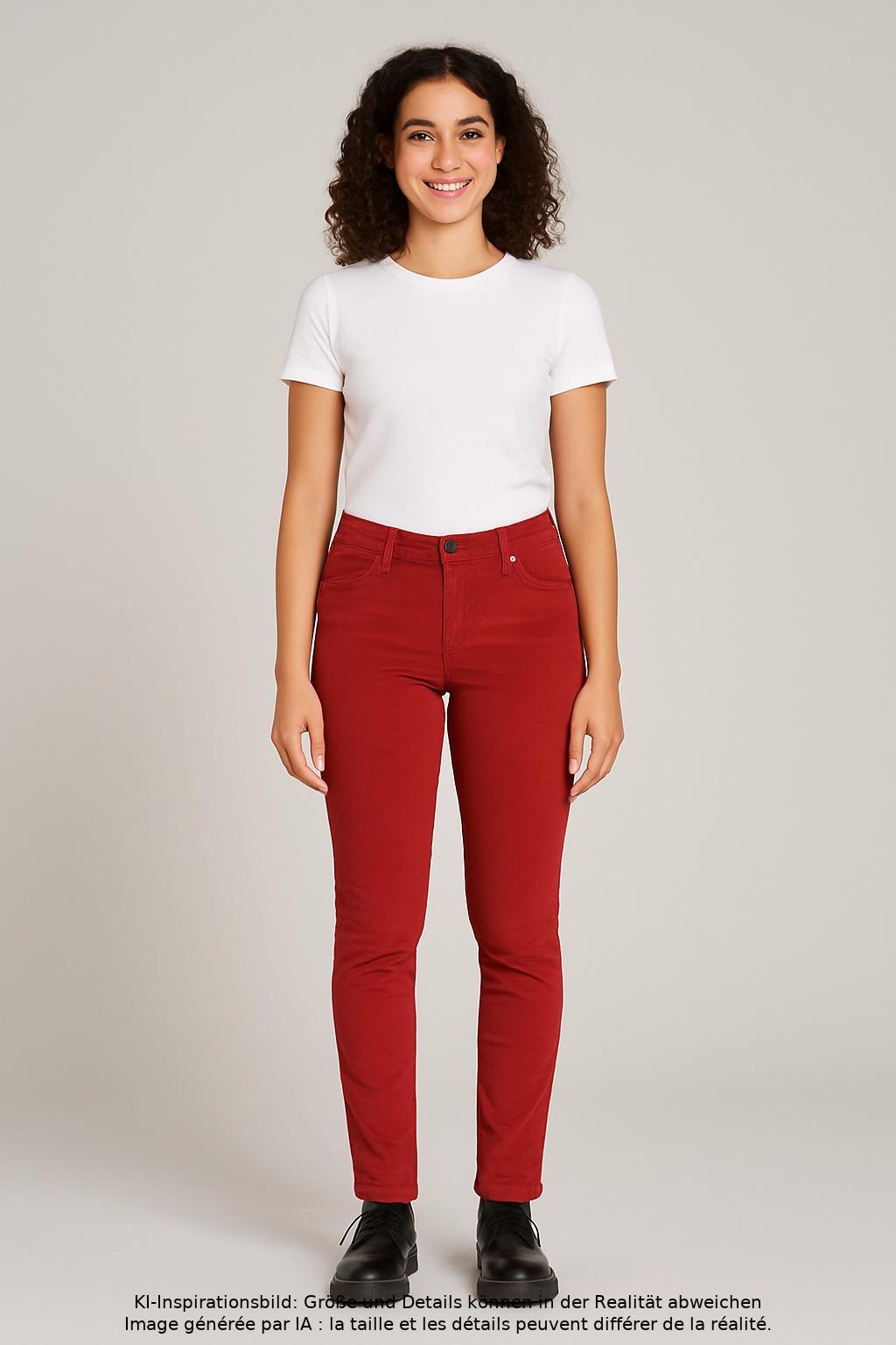 

edc by Esprit Damen Stoffhose, rot, Gr. 34