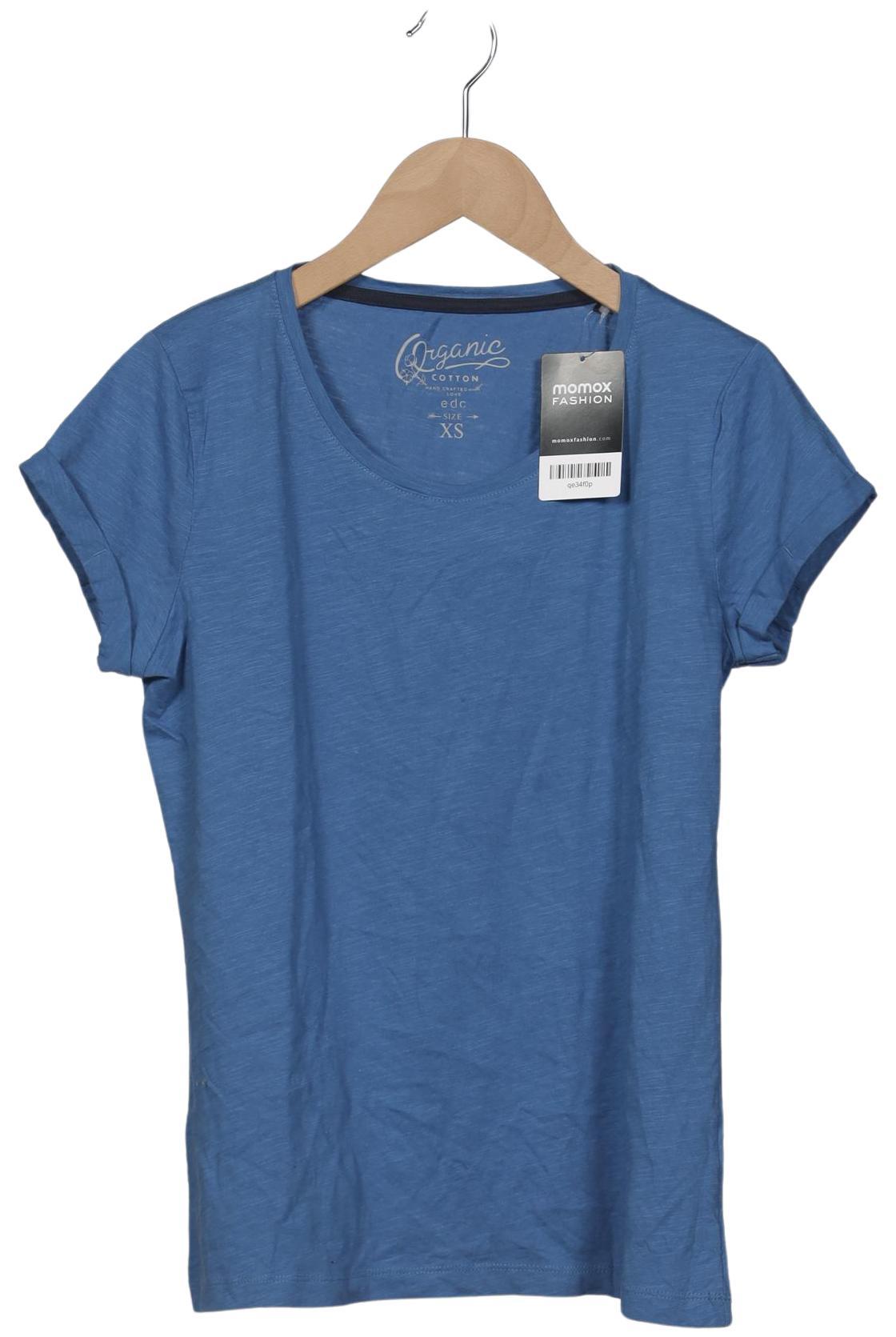 

edc by Esprit Damen T-Shirt, blau, Gr. 34