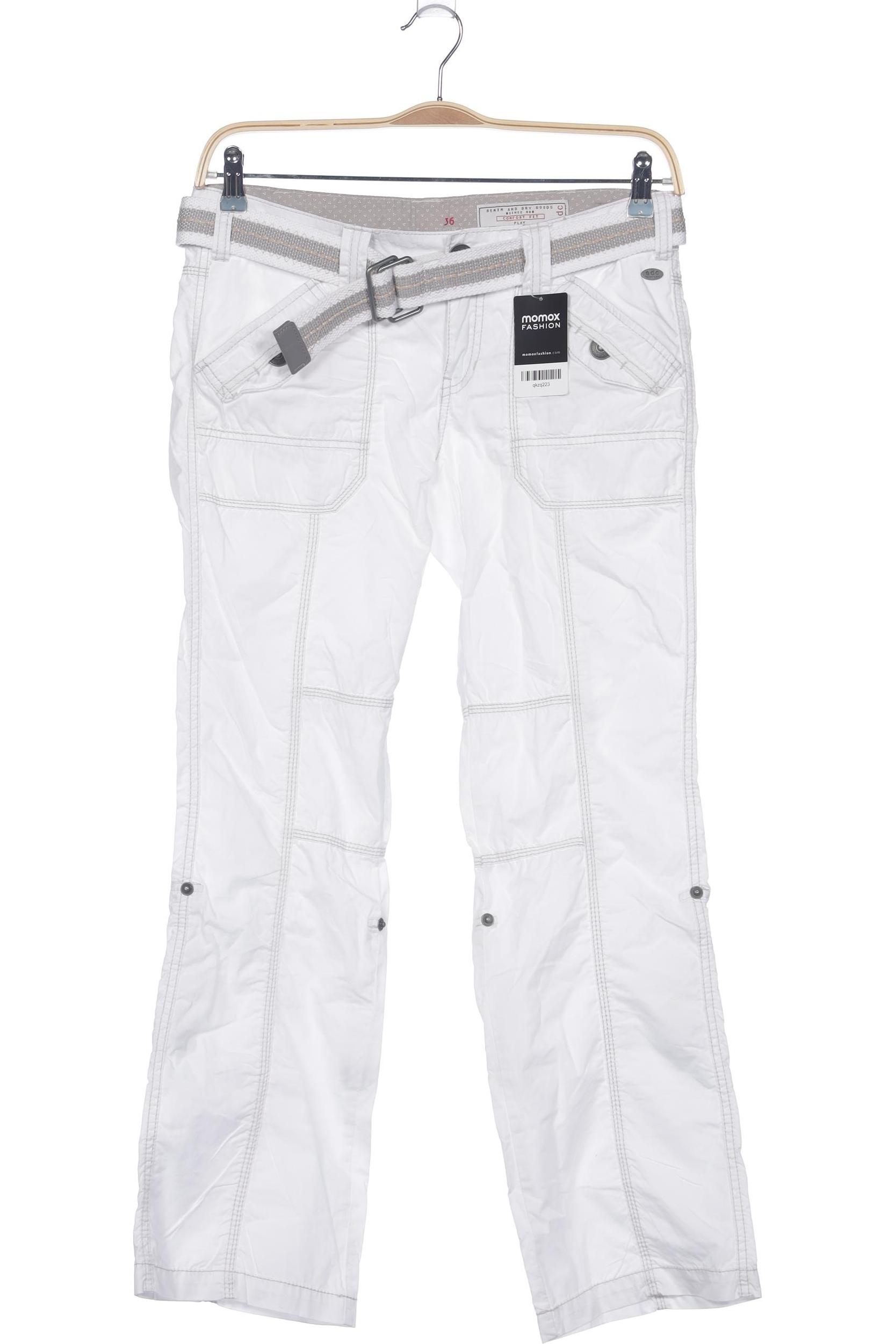 

edc by Esprit Damen Stoffhose, weiß, Gr. 36