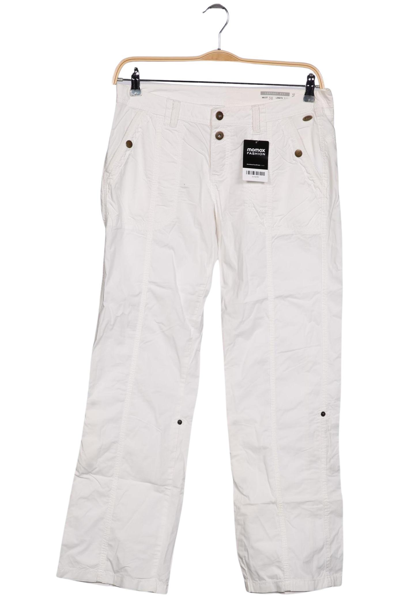 

edc by Esprit Damen Stoffhose, weiß, Gr. 38