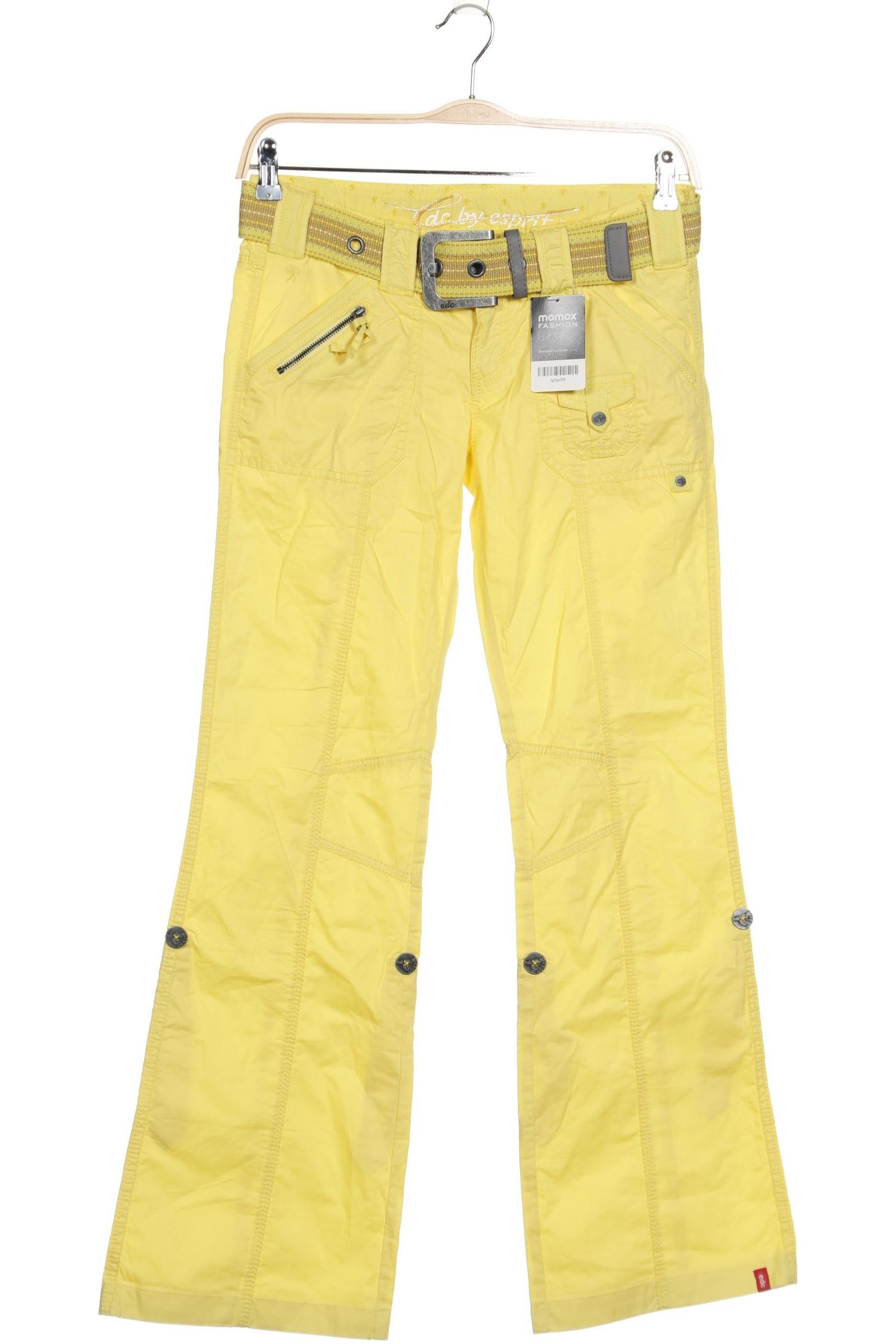 

edc by Esprit Damen Stoffhose, gelb, Gr. 36