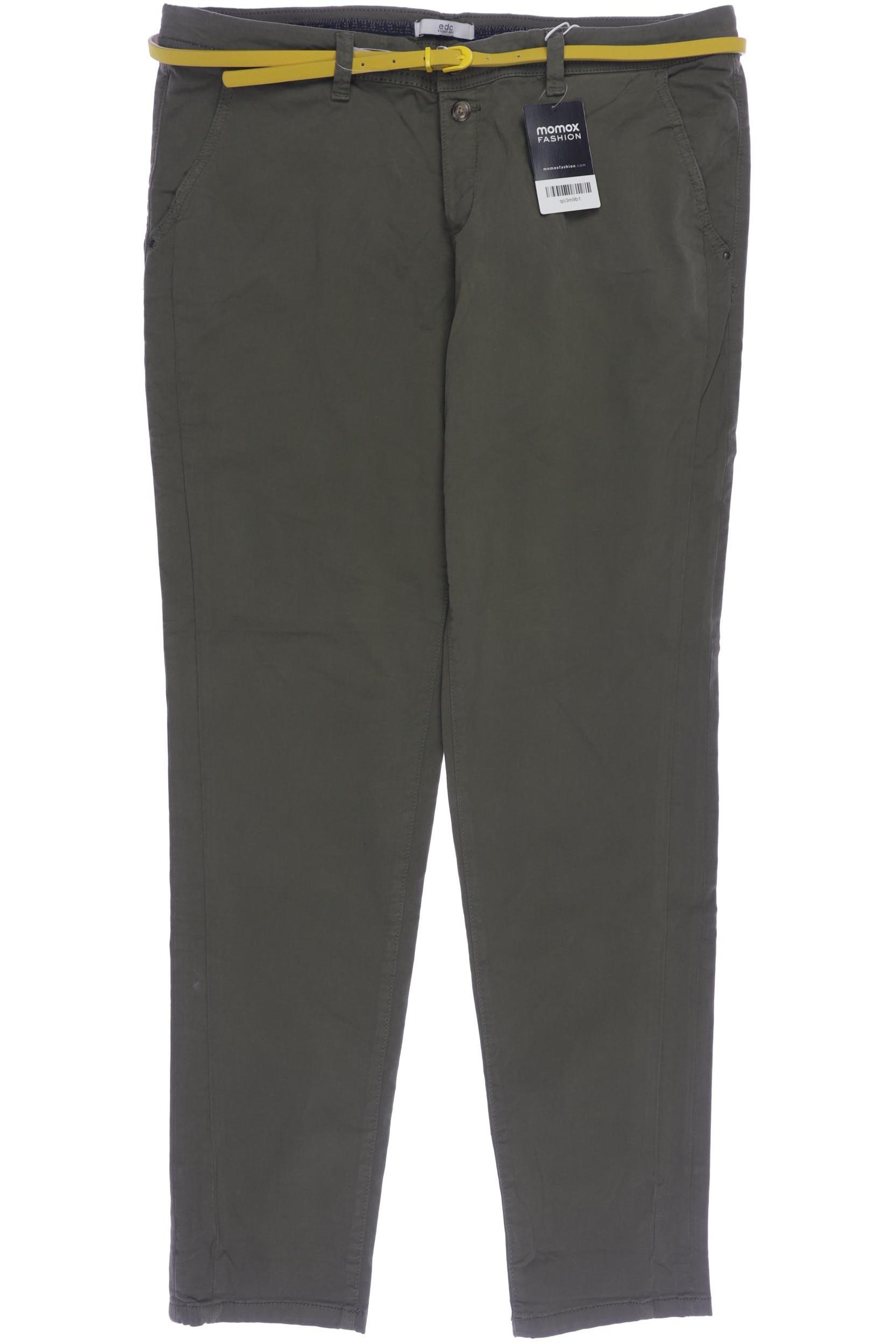 

edc by Esprit Damen Stoffhose, grün, Gr. 42