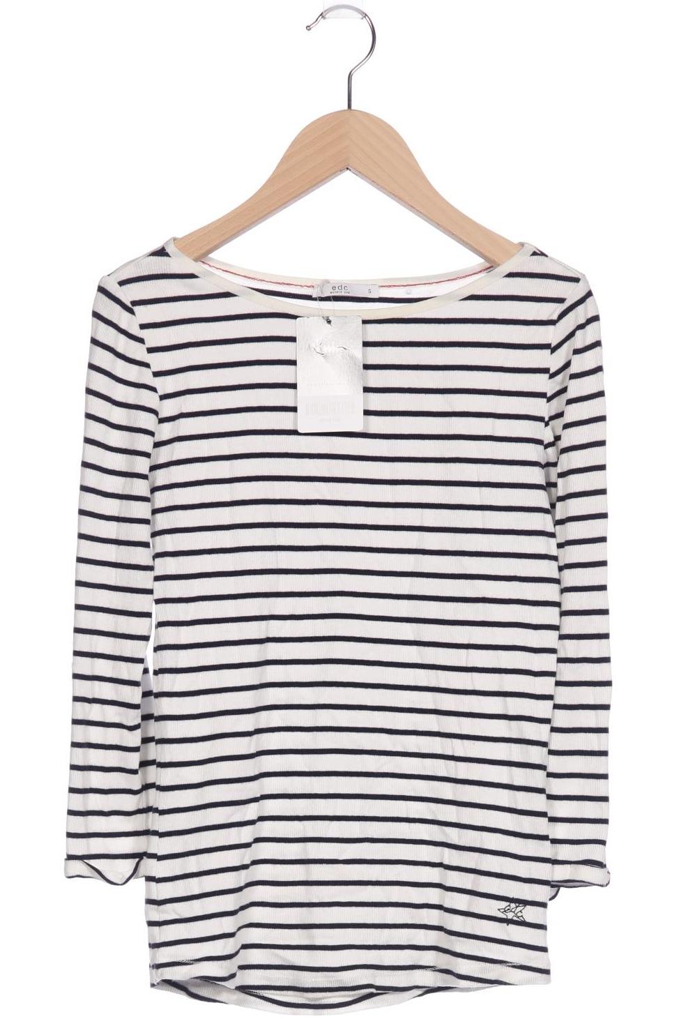 

edc by Esprit Damen Langarmshirt, weiß, Gr. 36