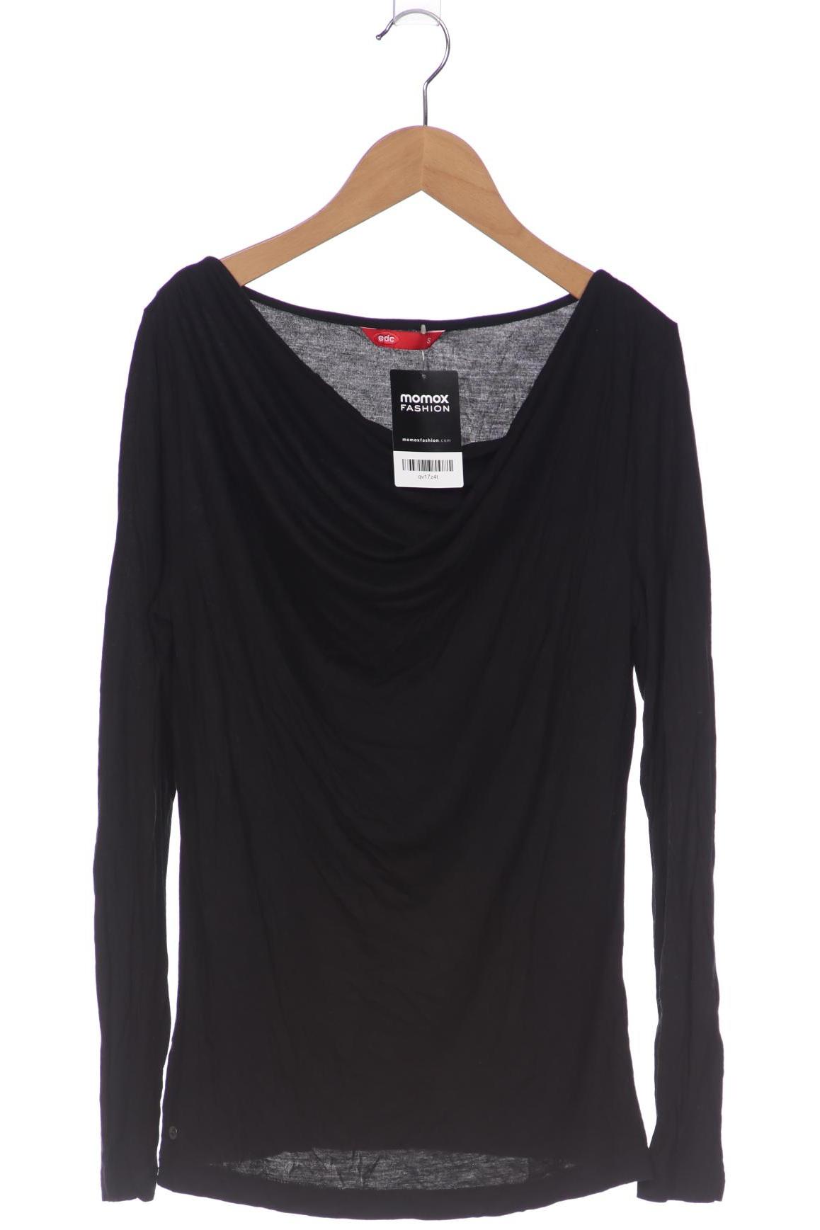 

edc by Esprit Damen Langarmshirt, schwarz, Gr. 36