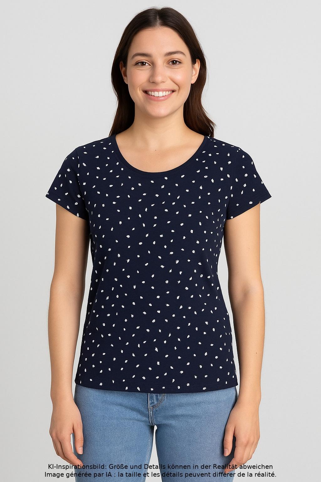 

edc by Esprit Damen T-Shirt, marineblau, Gr. 34