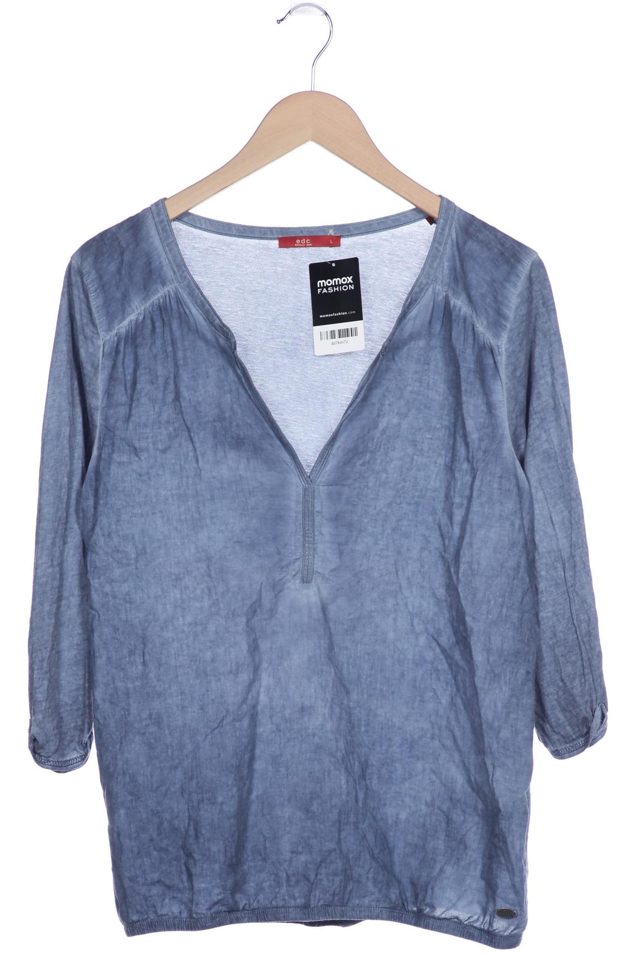 

edc by Esprit Damen Langarmshirt, blau, Gr. 42