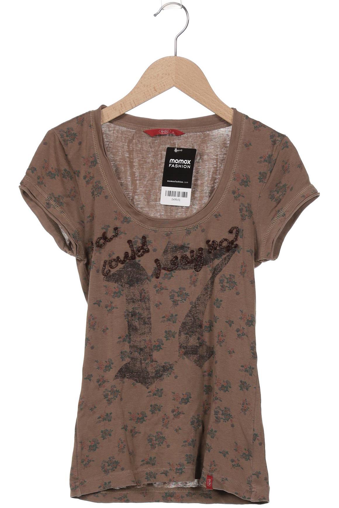 

edc by Esprit Damen T-Shirt, braun, Gr. 36