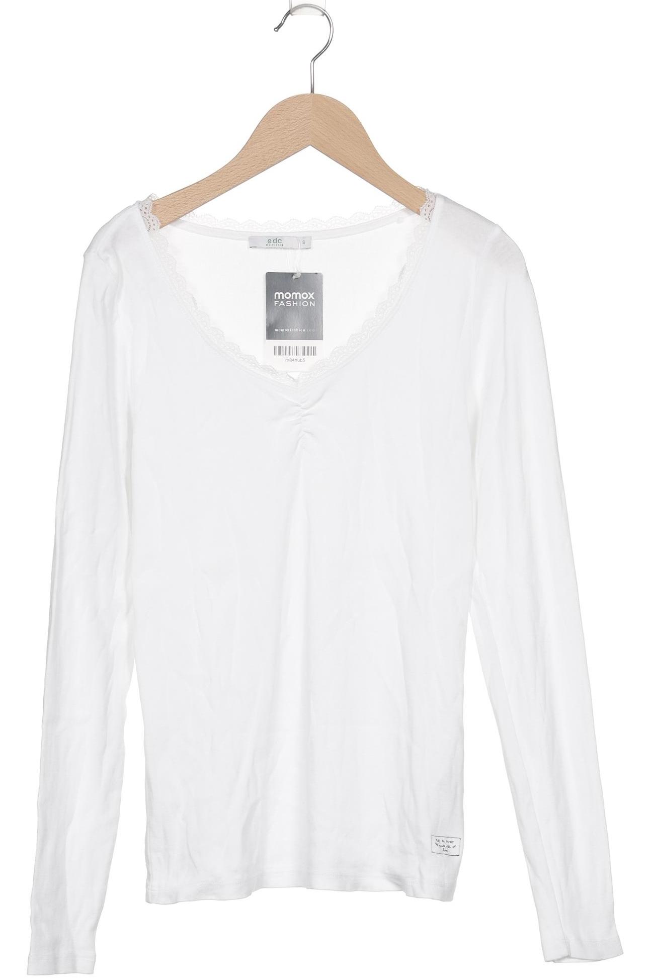 

edc by Esprit Damen Langarmshirt, weiß, Gr. 36