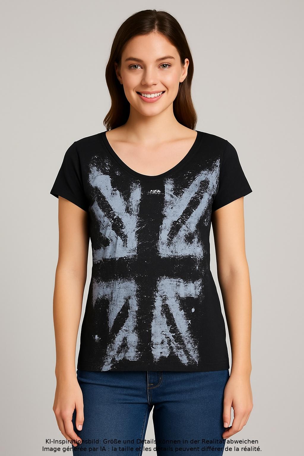 

edc by Esprit Damen T-Shirt, schwarz, Gr. 38