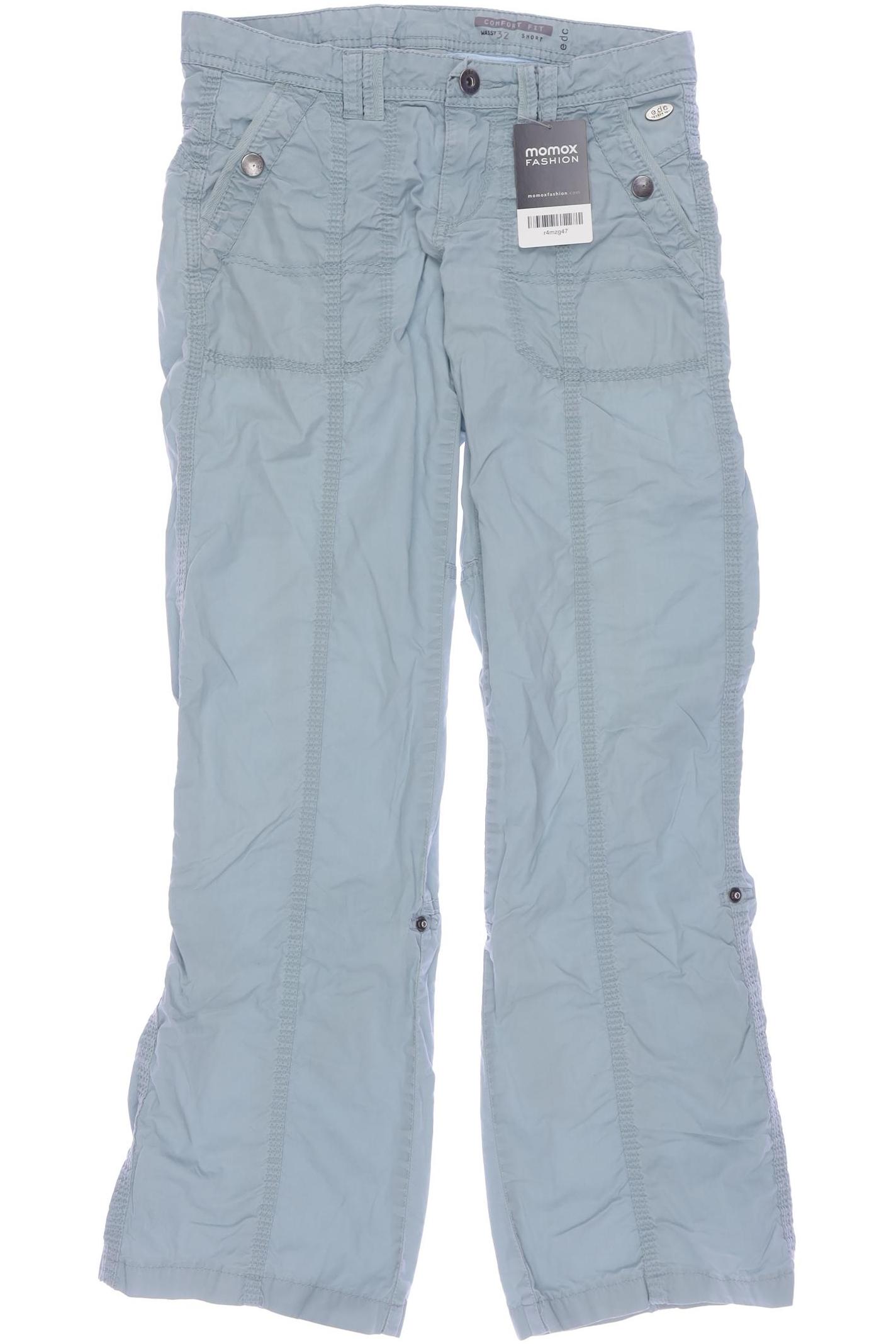 

edc by Esprit Damen Stoffhose, blau, Gr. 32