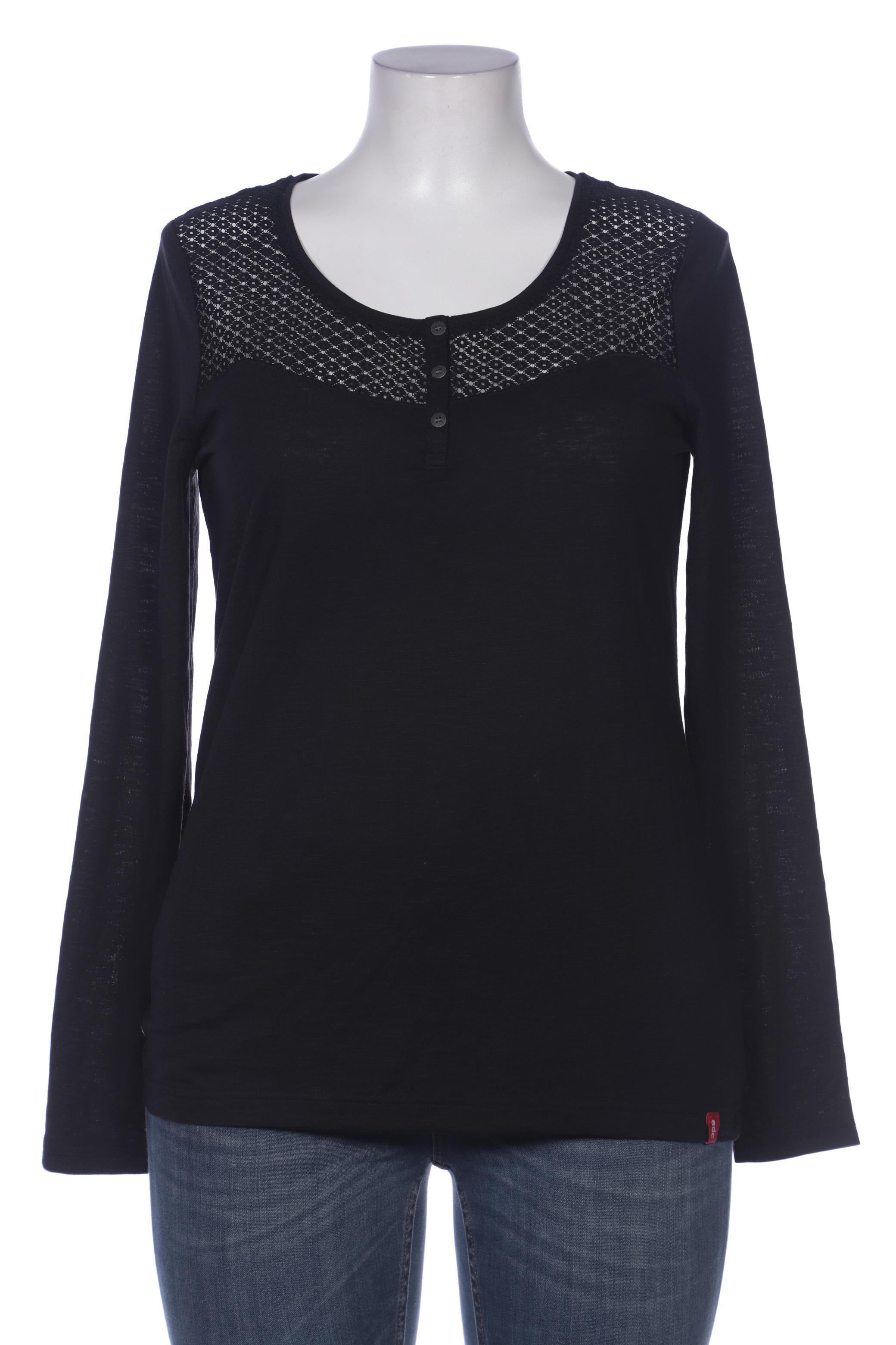 

edc by Esprit Damen Langarmshirt, schwarz, Gr. 44