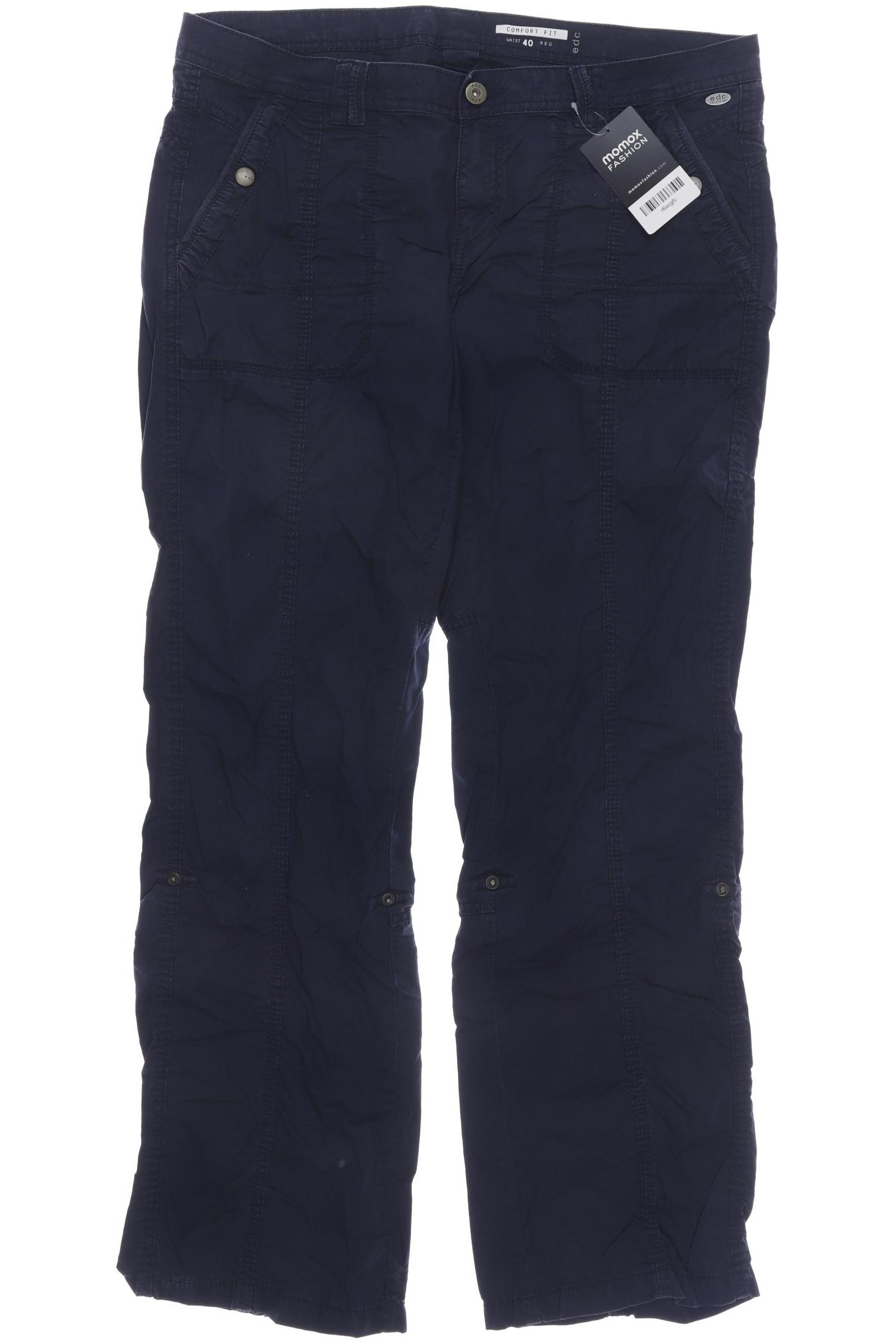 

edc by Esprit Damen Stoffhose, marineblau, Gr. 40