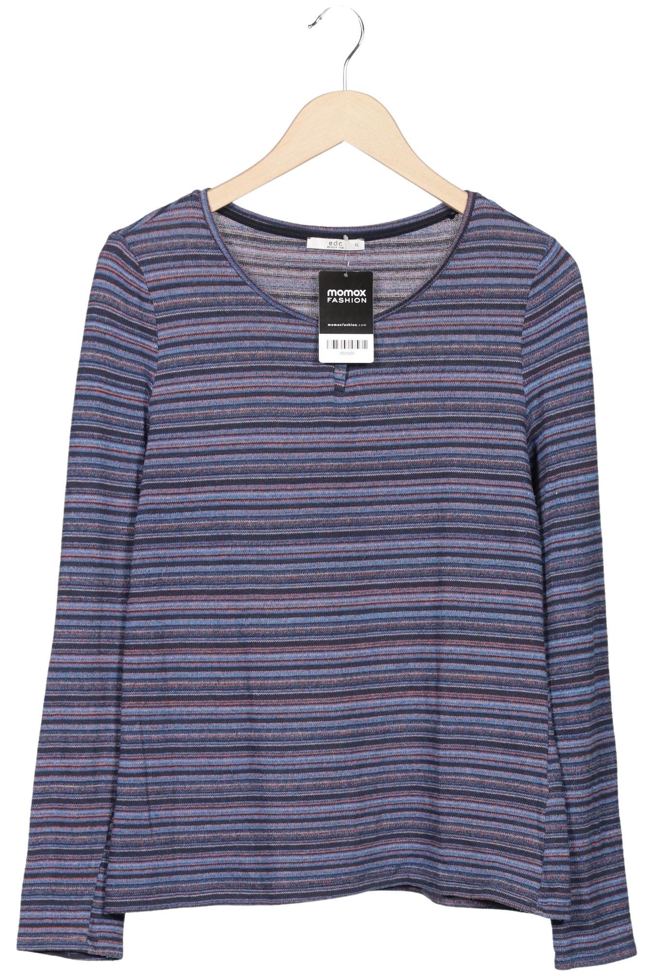 

edc by Esprit Damen Langarmshirt, marineblau, Gr. 44