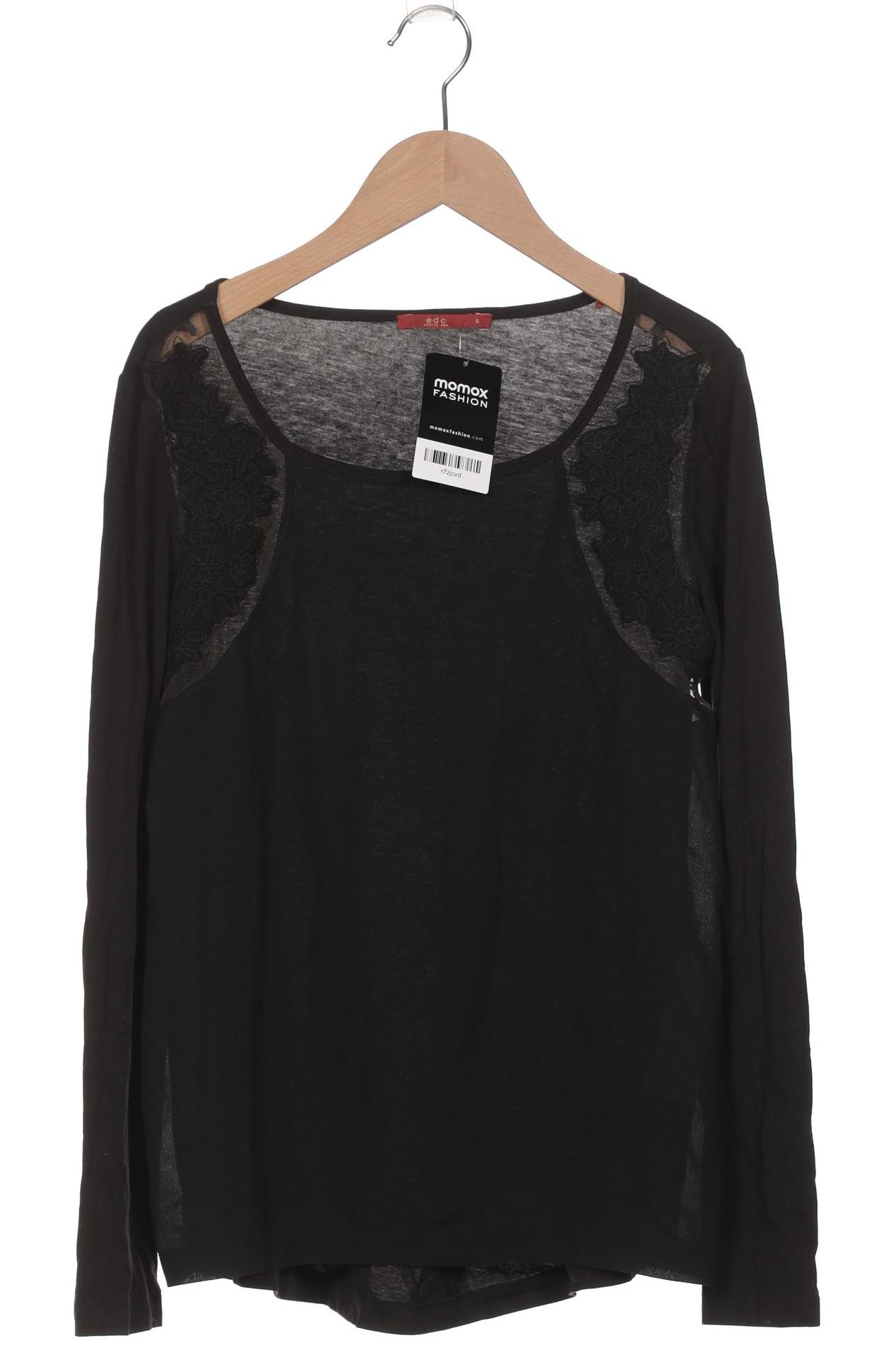 

edc by Esprit Damen Langarmshirt, schwarz, Gr. 36