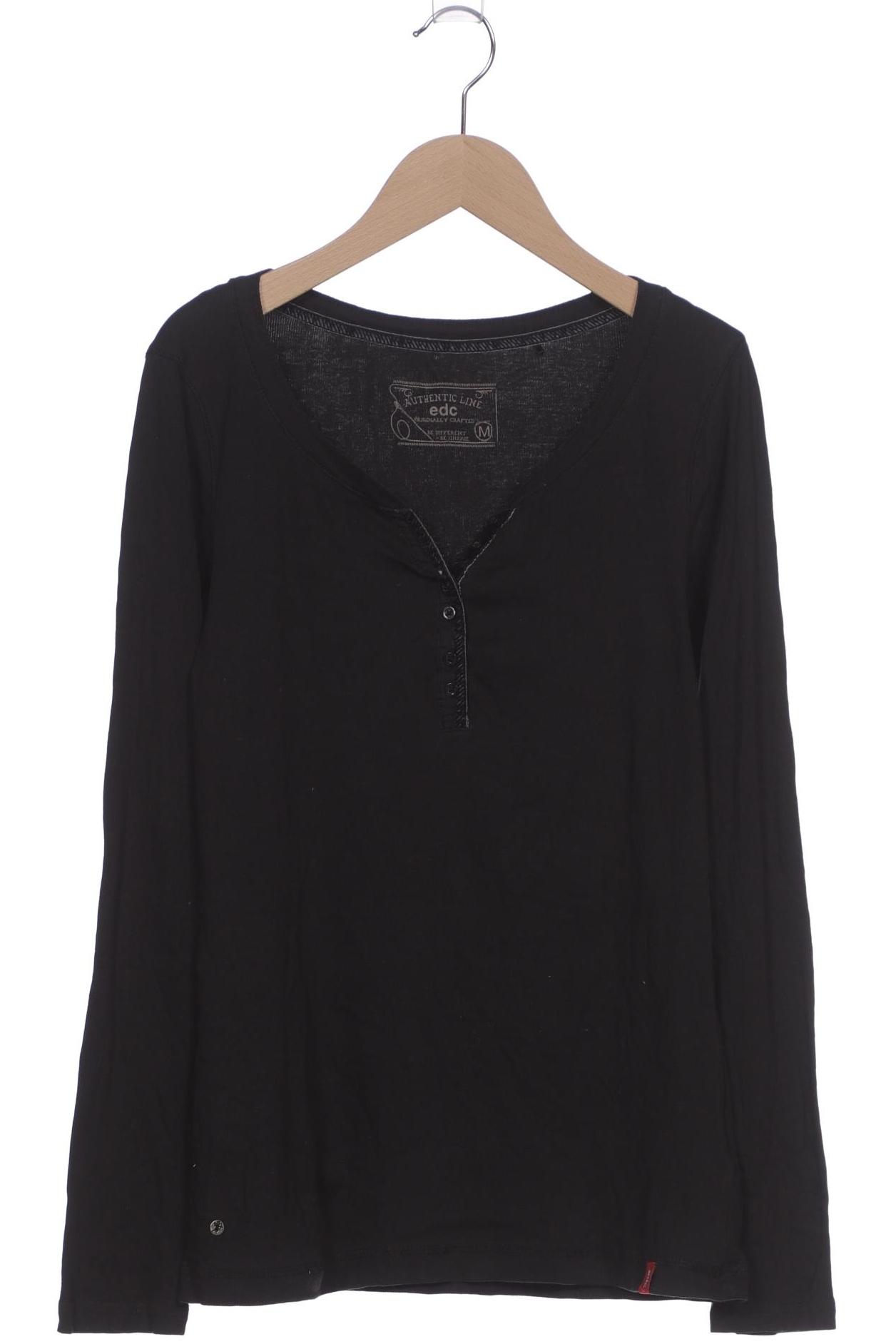 

edc by Esprit Damen Langarmshirt, schwarz, Gr. 38
