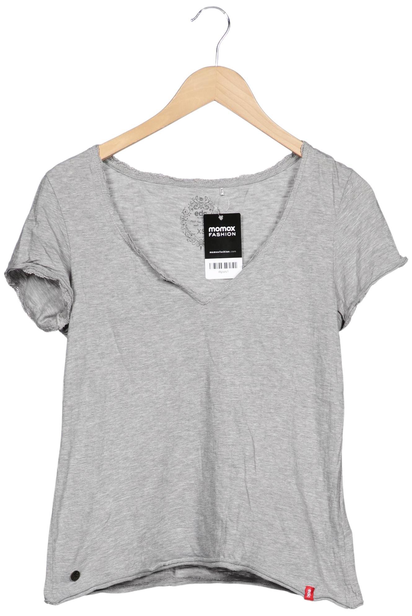 

edc by Esprit Damen T-Shirt, grau, Gr. 34