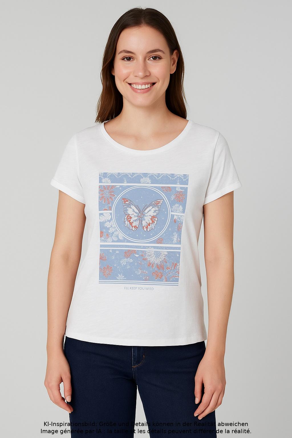 

edc by Esprit Damen T-Shirt, weiß, Gr. 38