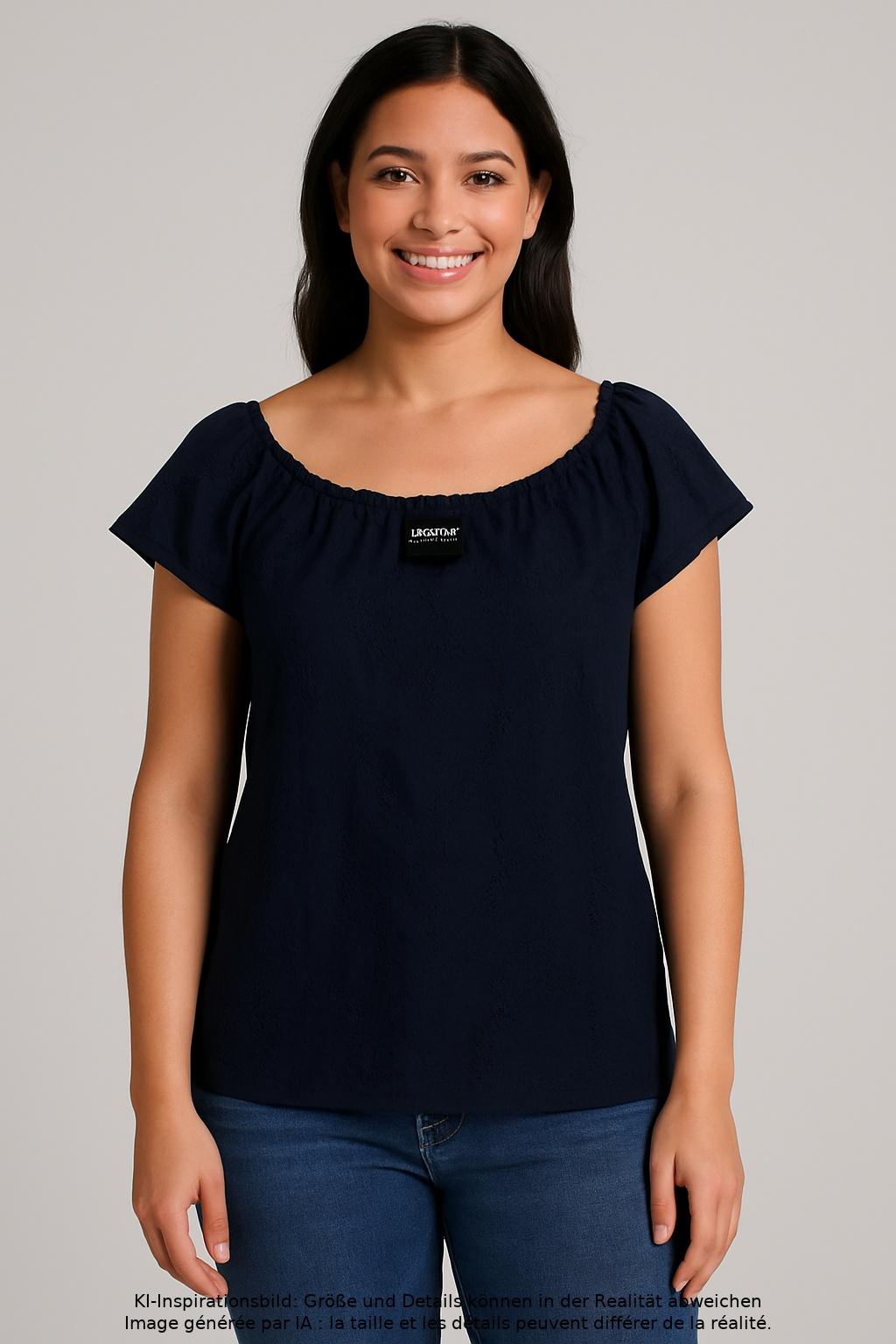 

edc by Esprit Damen T-Shirt, marineblau, Gr. 38