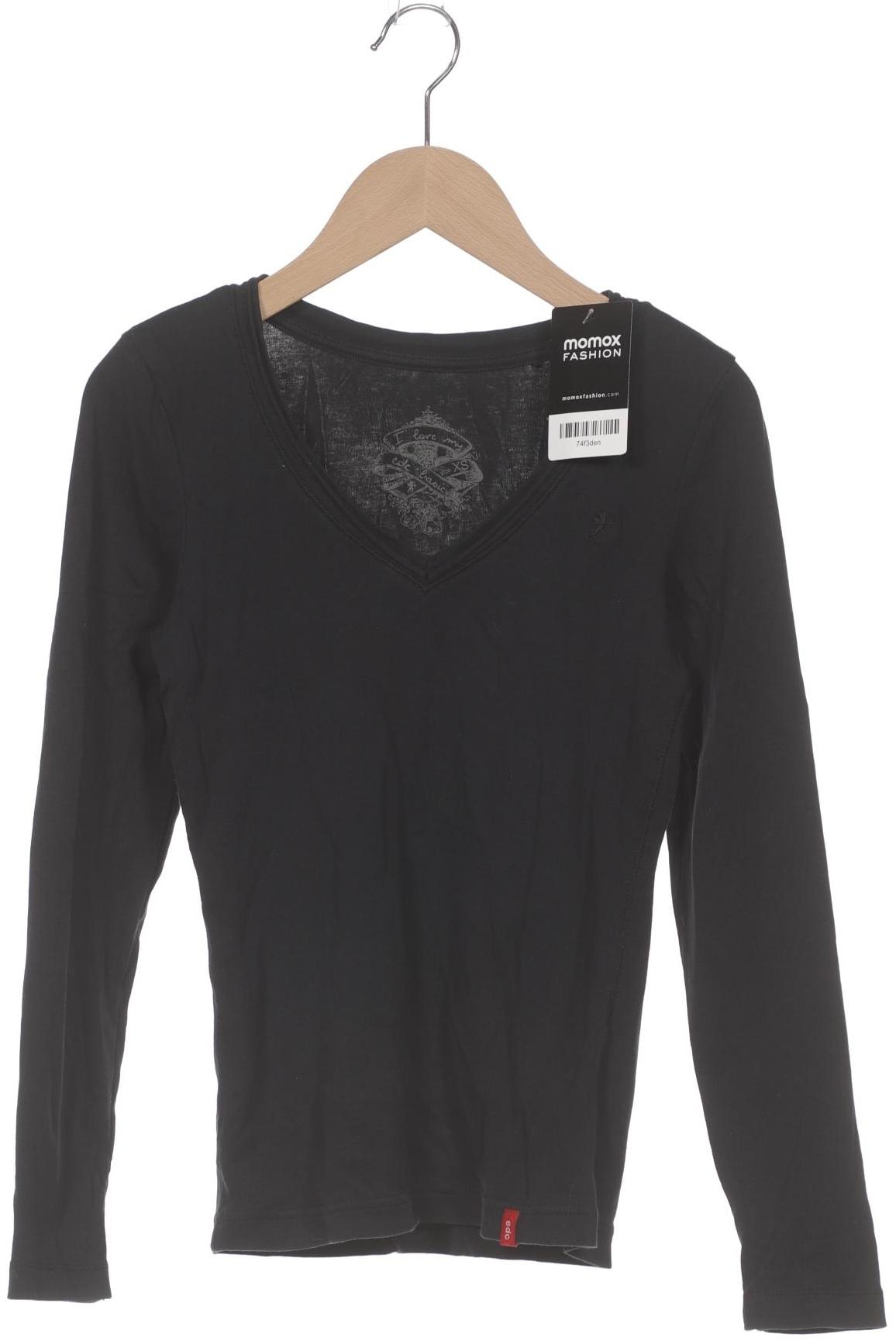 

edc by Esprit Damen Langarmshirt, schwarz, Gr. 34