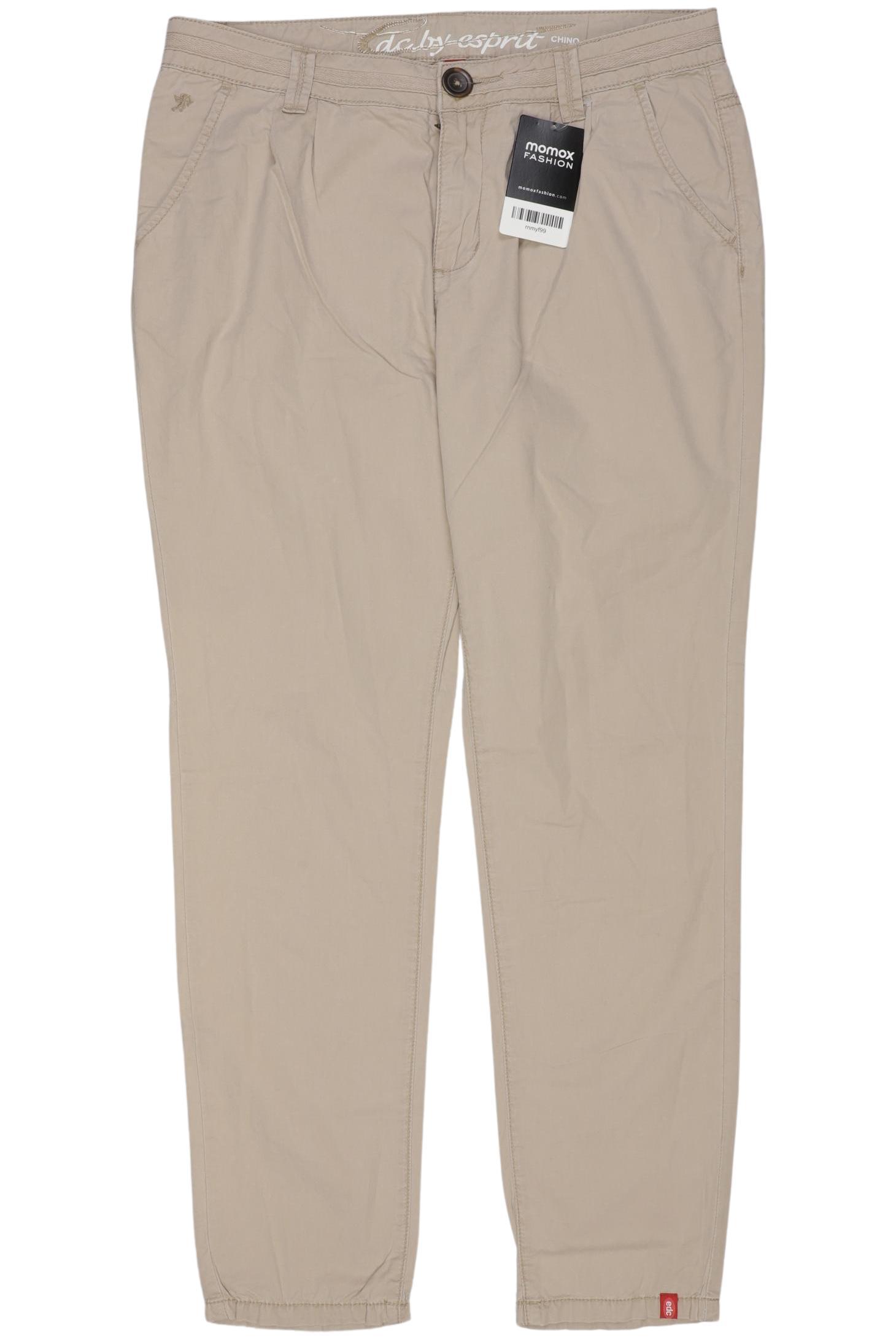 

edc by Esprit Damen Stoffhose, beige, Gr. 34