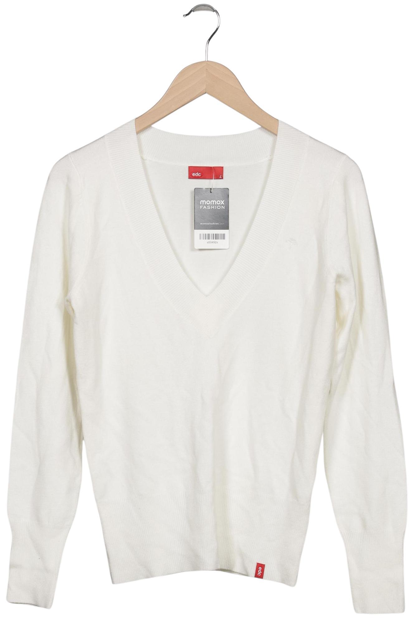 

edc by Esprit Damen Pullover, weiß, Gr. 42