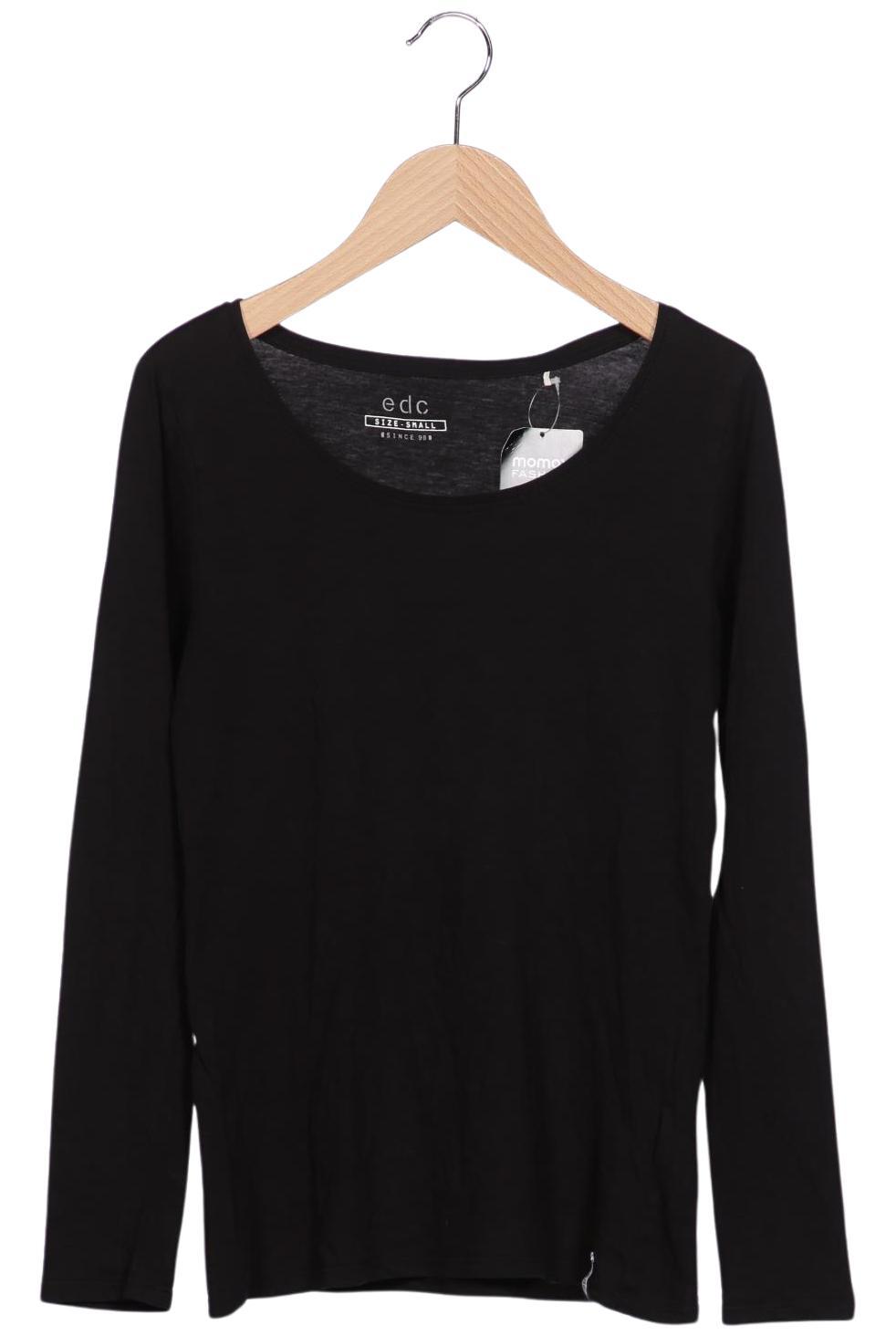 

edc by Esprit Damen Langarmshirt, schwarz, Gr. 36