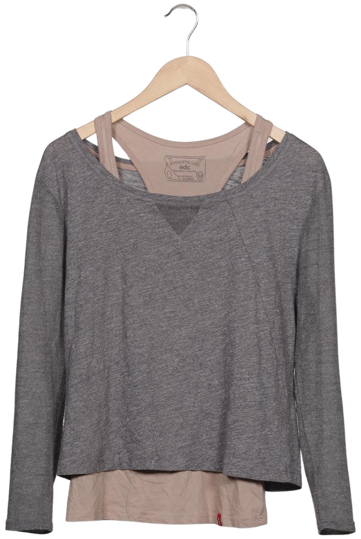 

edc by Esprit Damen Langarmshirt, grau, Gr. 38