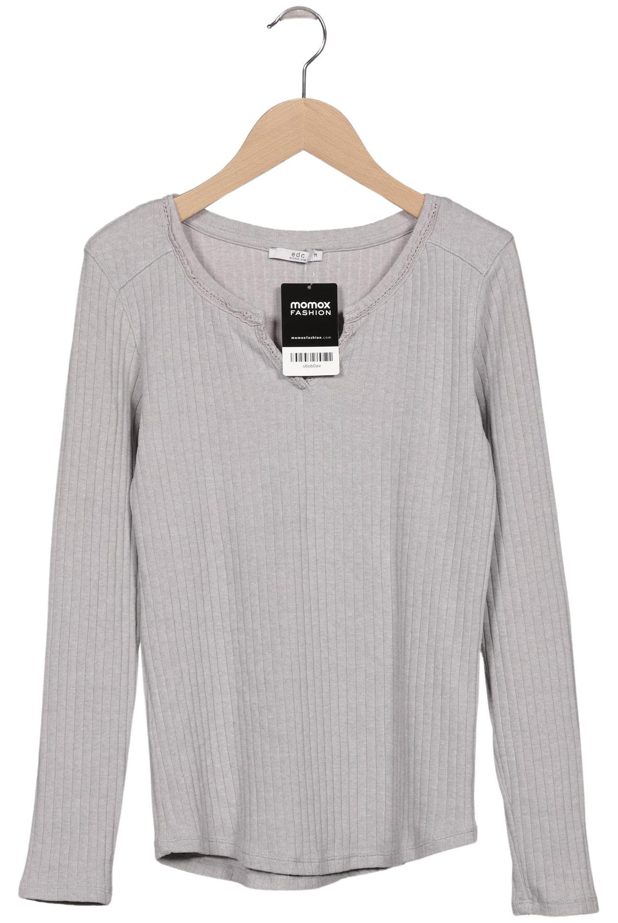 

edc by Esprit Damen Langarmshirt, grau, Gr. 38