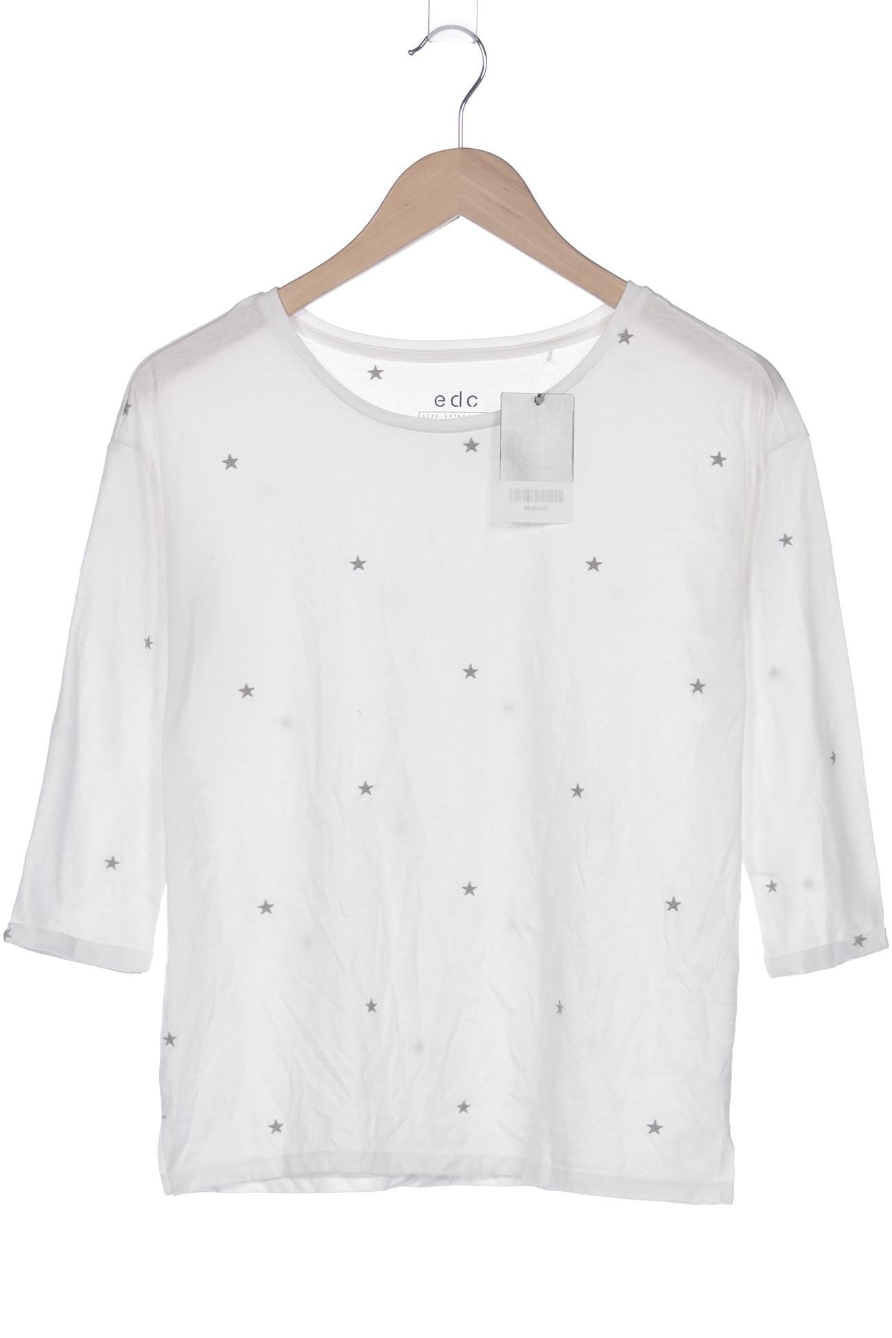 

edc by Esprit Damen Langarmshirt, weiß, Gr. 34