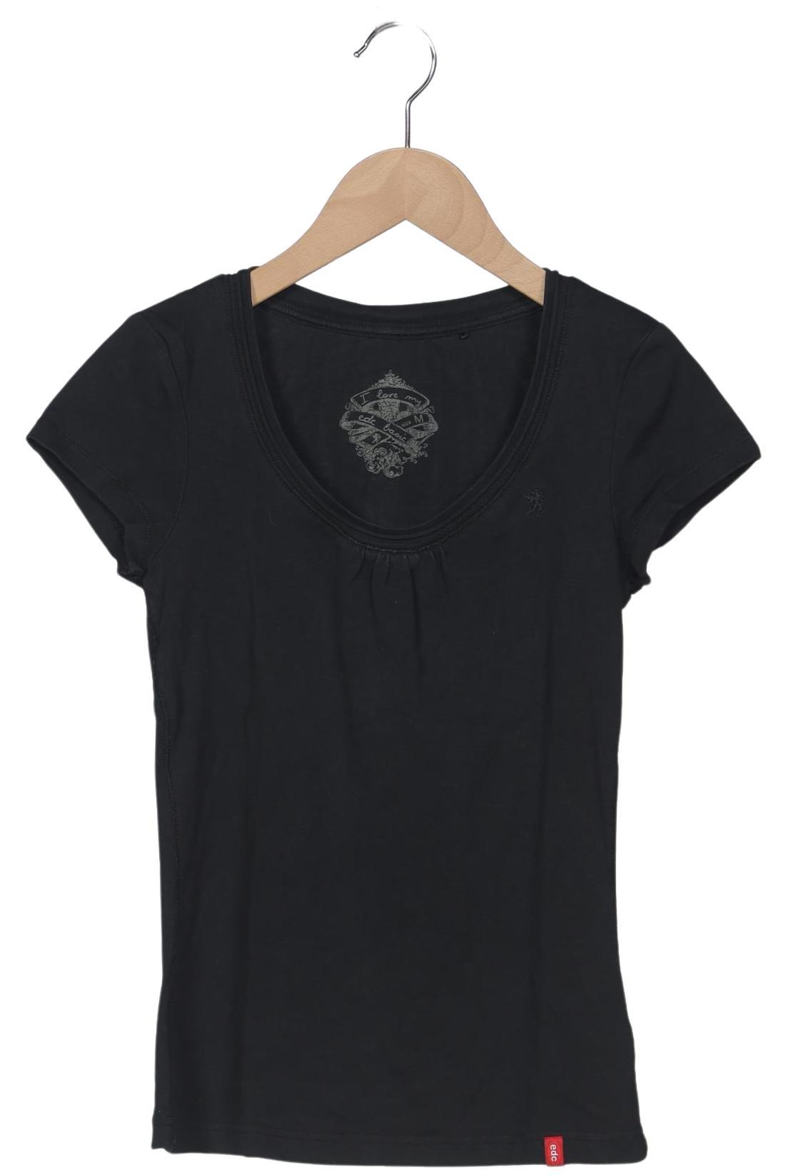 

edc by Esprit Damen T-Shirt, schwarz, Gr. 38