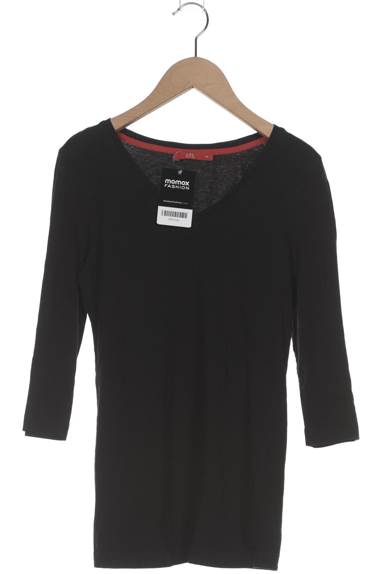 

edc by Esprit Damen Langarmshirt, schwarz, Gr. 38