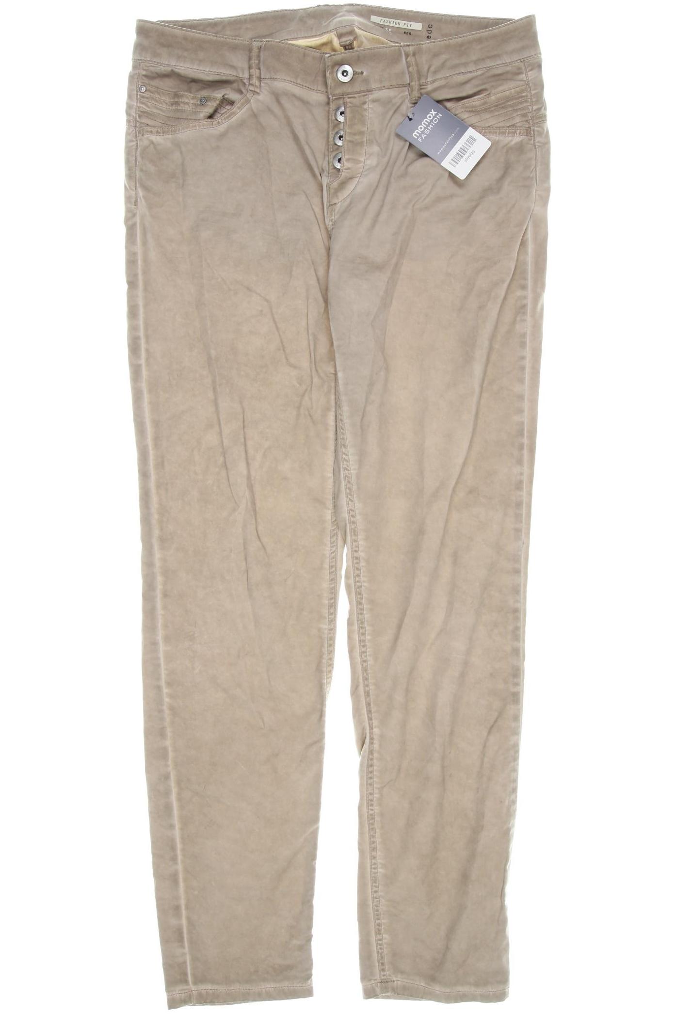 

edc by Esprit Damen Stoffhose, beige, Gr. 38