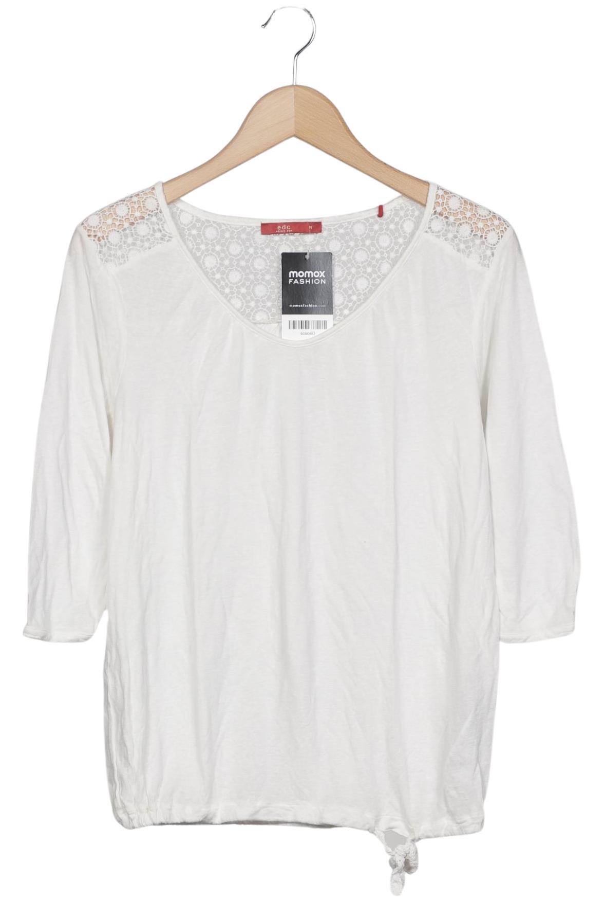 

edc by Esprit Damen Langarmshirt, weiß, Gr. 38