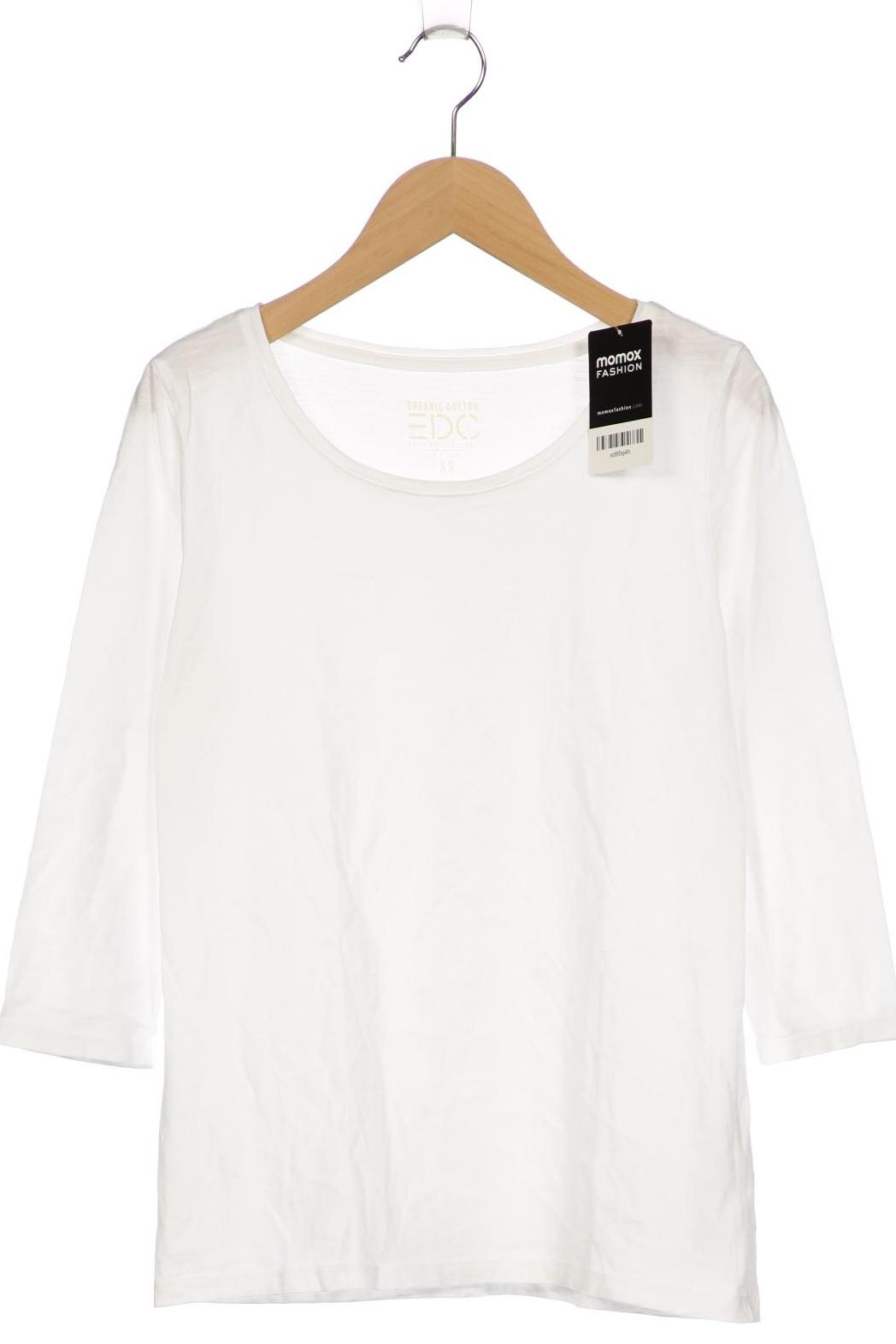 

edc by Esprit Damen Langarmshirt, weiß, Gr. 34