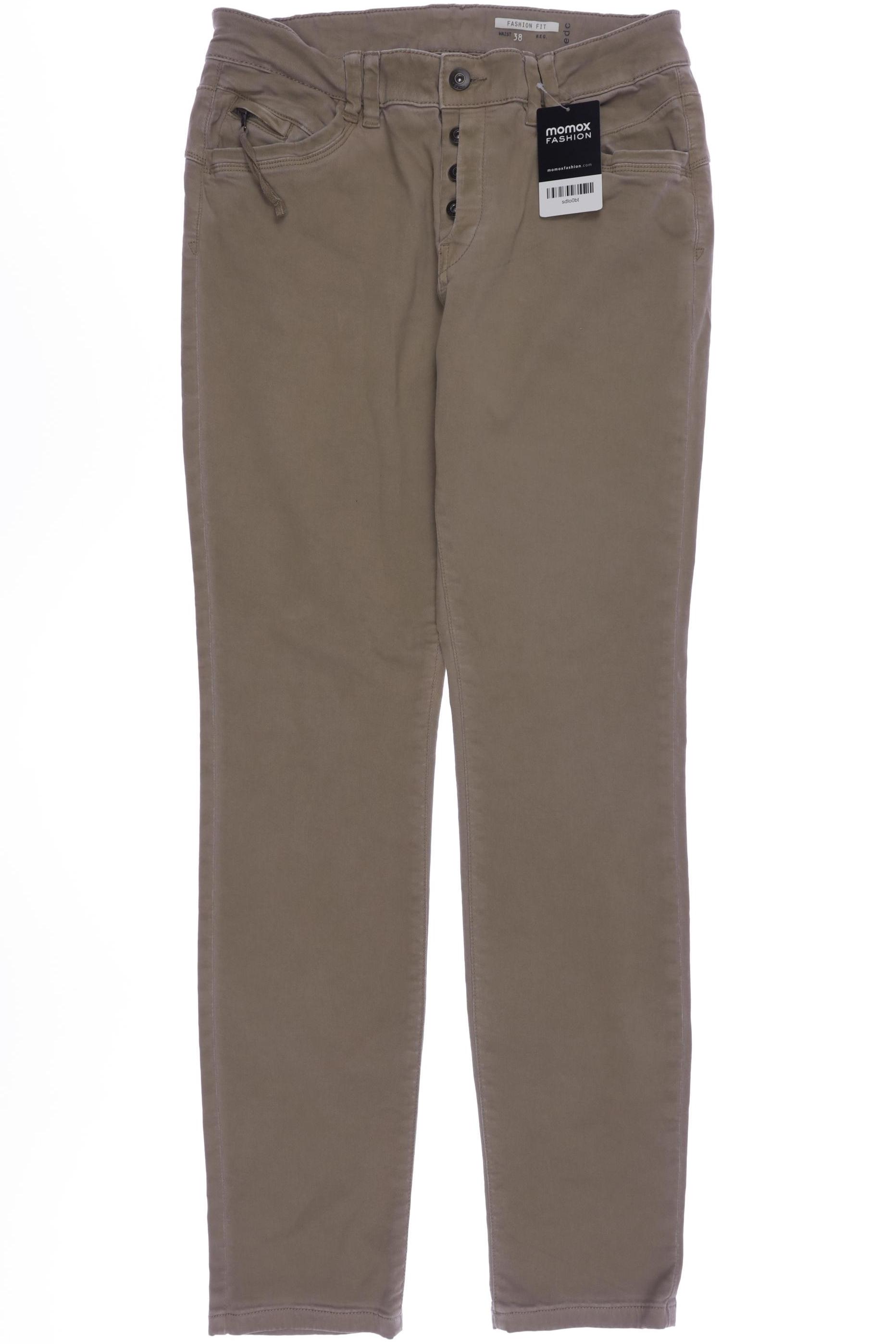 

edc by Esprit Damen Stoffhose, beige, Gr. 38
