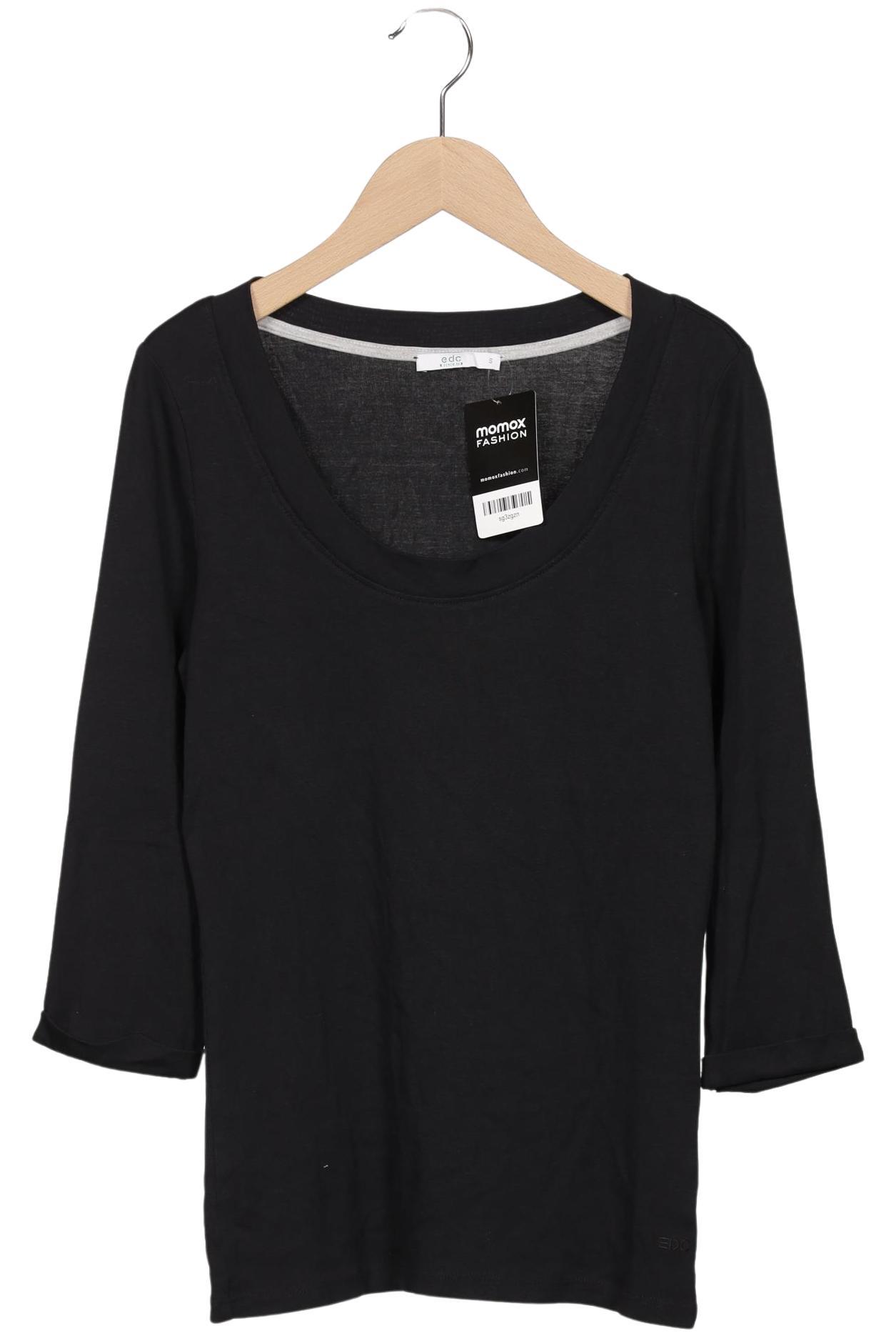 

edc by Esprit Damen Langarmshirt, schwarz, Gr. 36