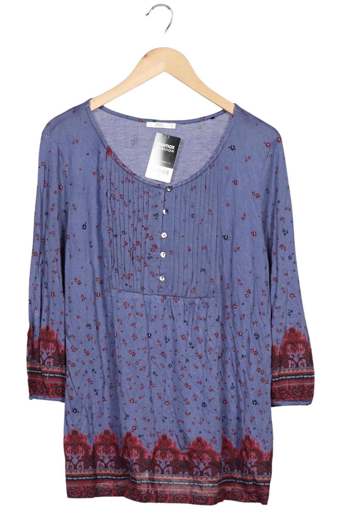 

edc by Esprit Damen Langarmshirt, blau, Gr. 44