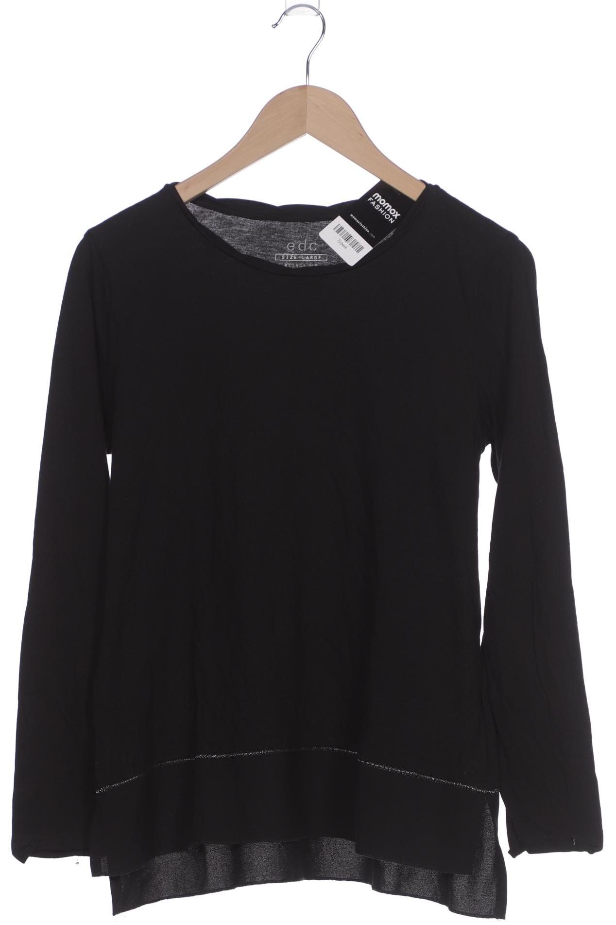 

edc by Esprit Damen Langarmshirt, schwarz, Gr. 42