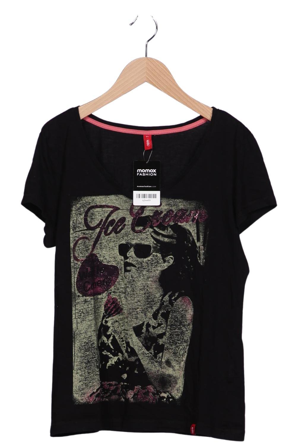 

edc by Esprit Damen T-Shirt, schwarz, Gr. 44