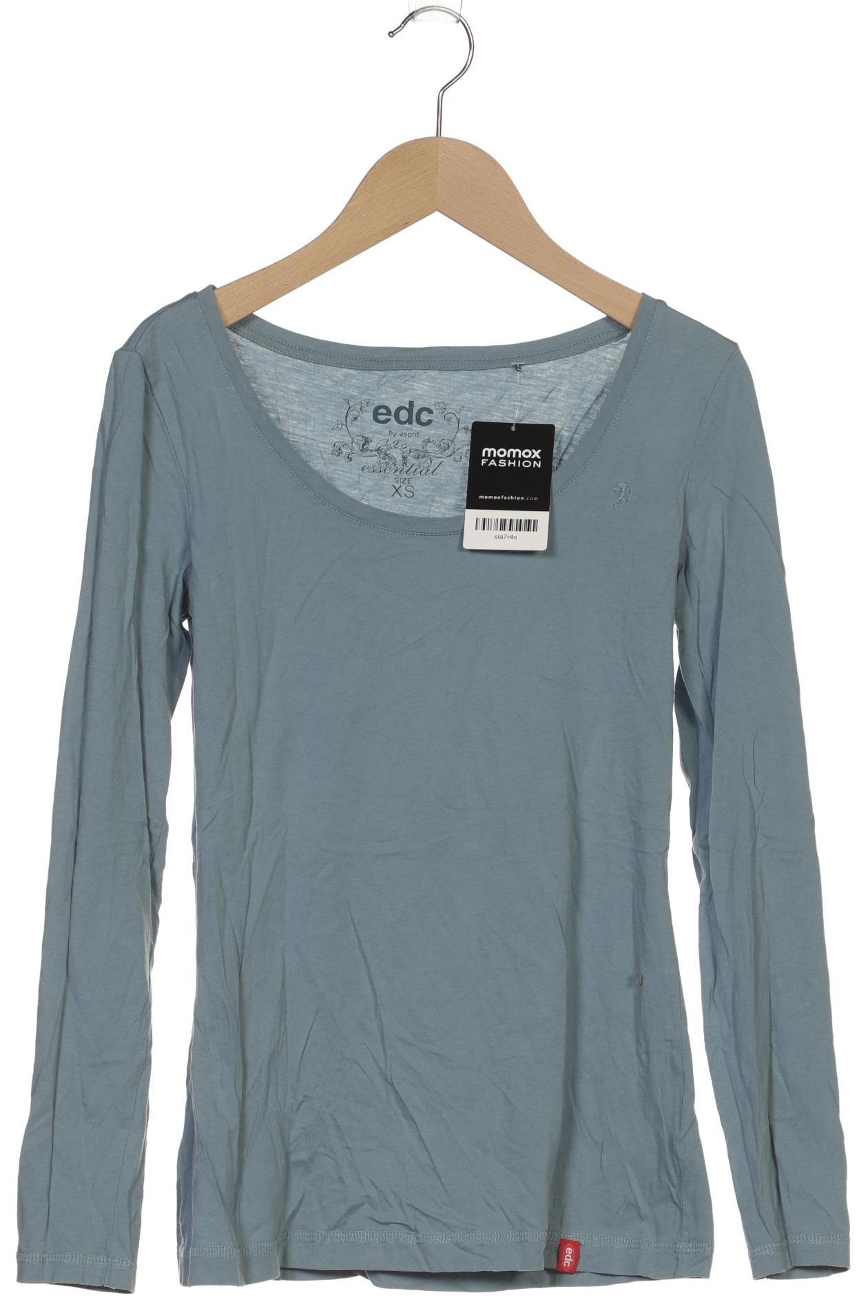 

edc by Esprit Damen Langarmshirt, blau, Gr. 34